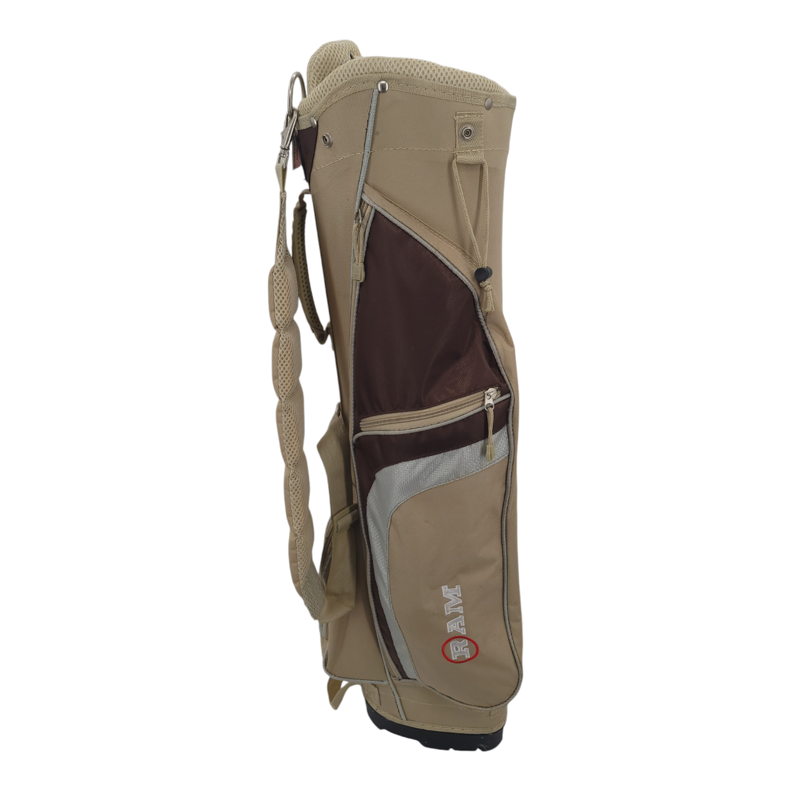 RAM Golf Cart Stand Bag Beige Tan 6-Way Divider 5 Pockets Lightweight