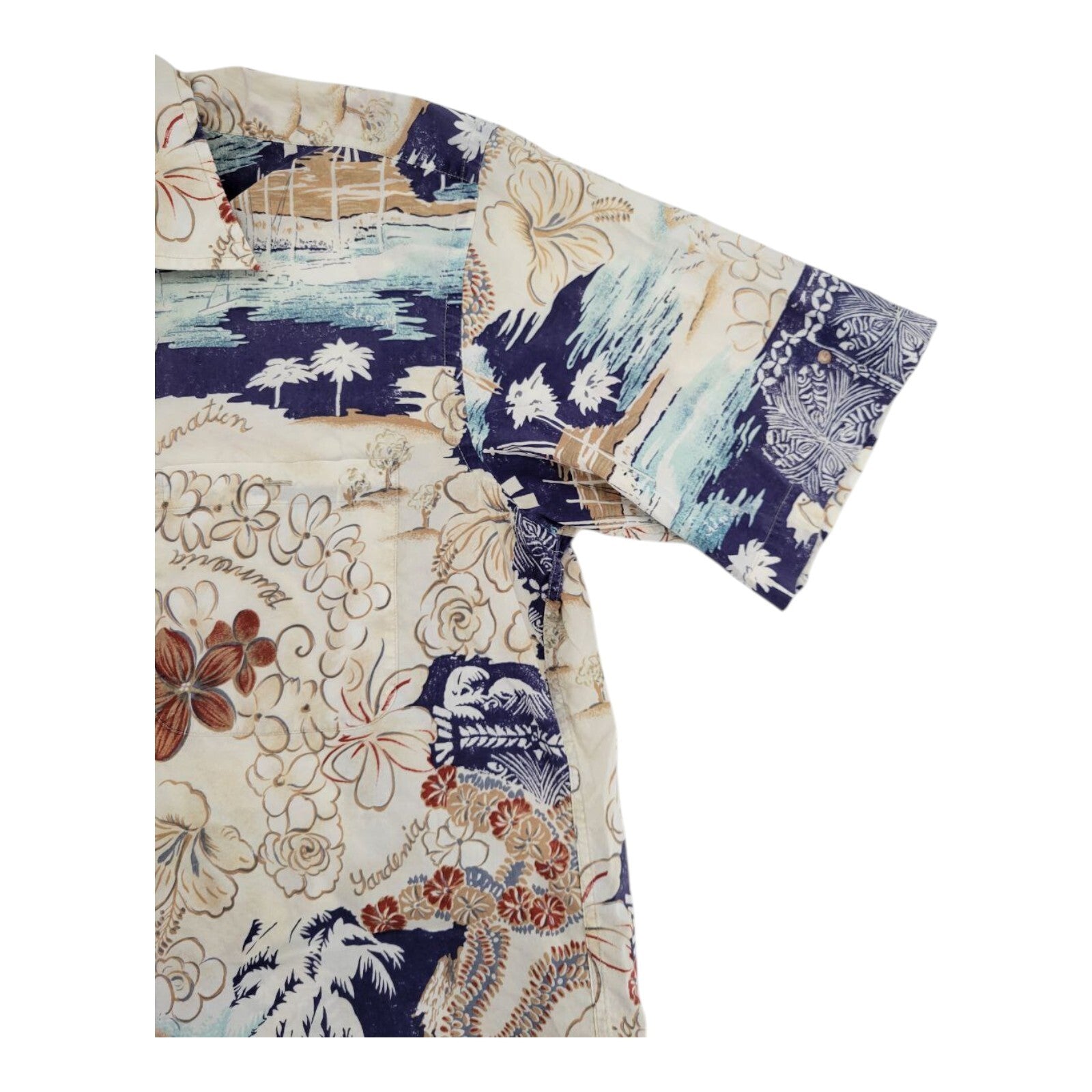 Vintage Burma Bibas Hawaiian All Over Print Button Down Shirt Mens L