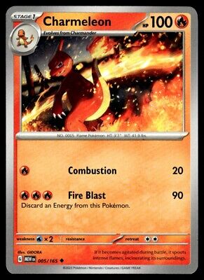 Pokemon 2023 Scarlet & Violet 151 Charmeleon Uncommon #5 Near Mint Card