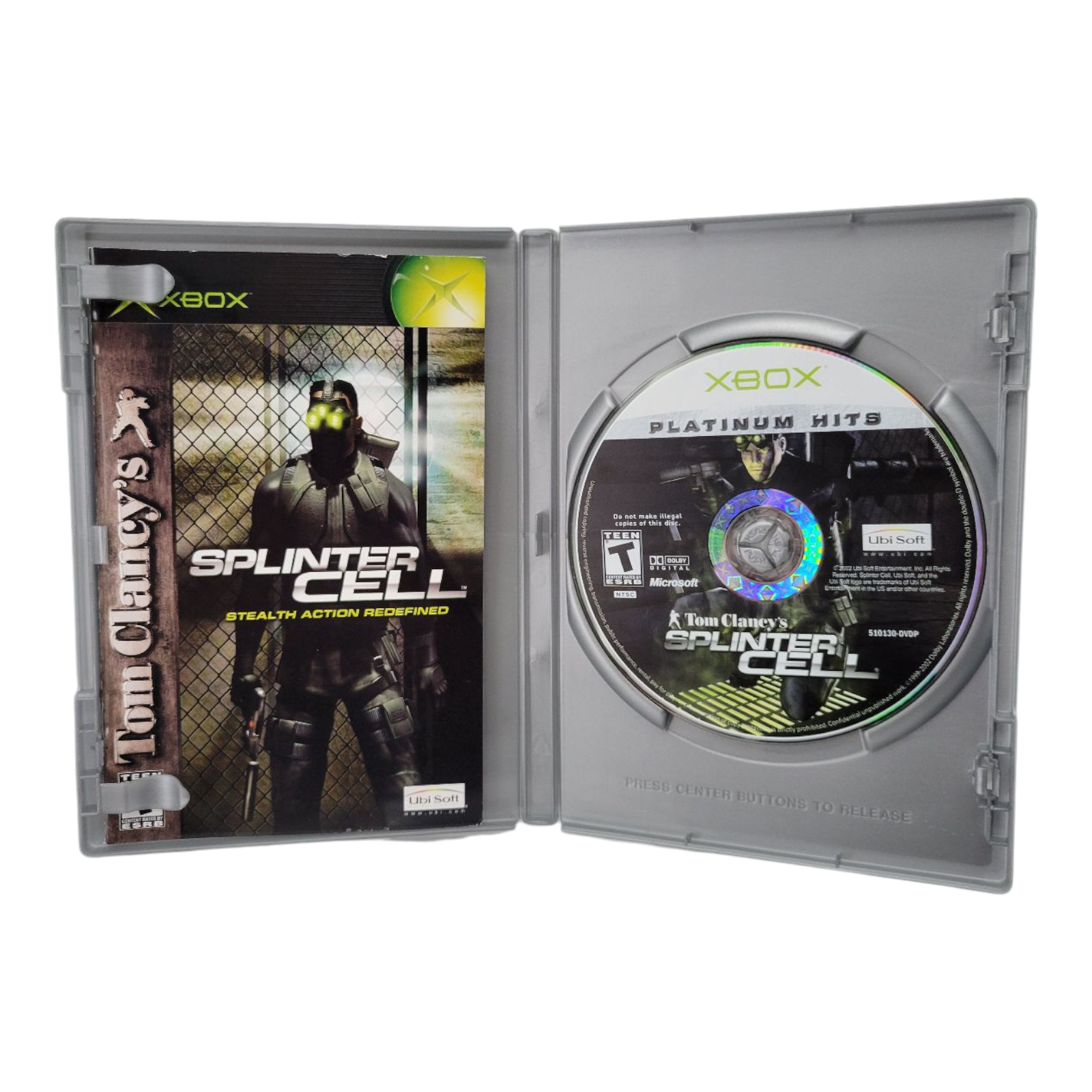 Xbox Tom Clancys Splinter Cell Xbox Platinum Hits 2002 Complete Case Manual