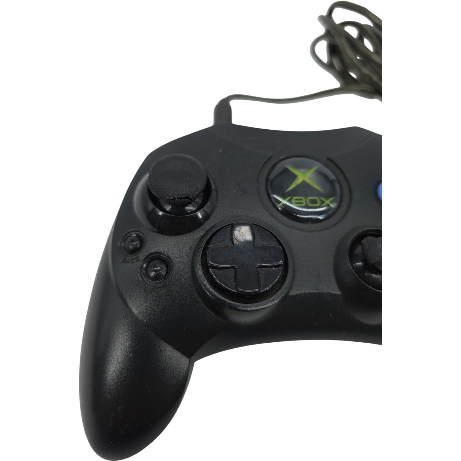 Microsoft Xbox Controller S Black Wired Gamepad Original for Parts Only
