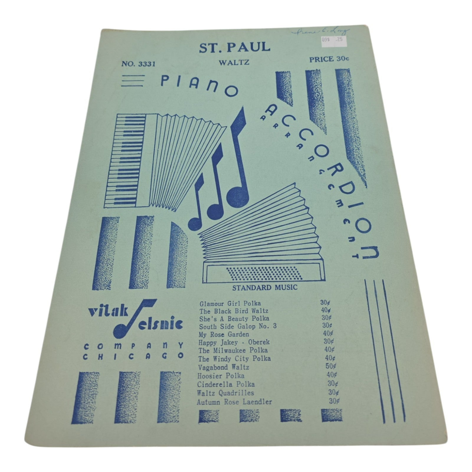 St. Paul Waltz Piano Accordion arrangement Sheet Music