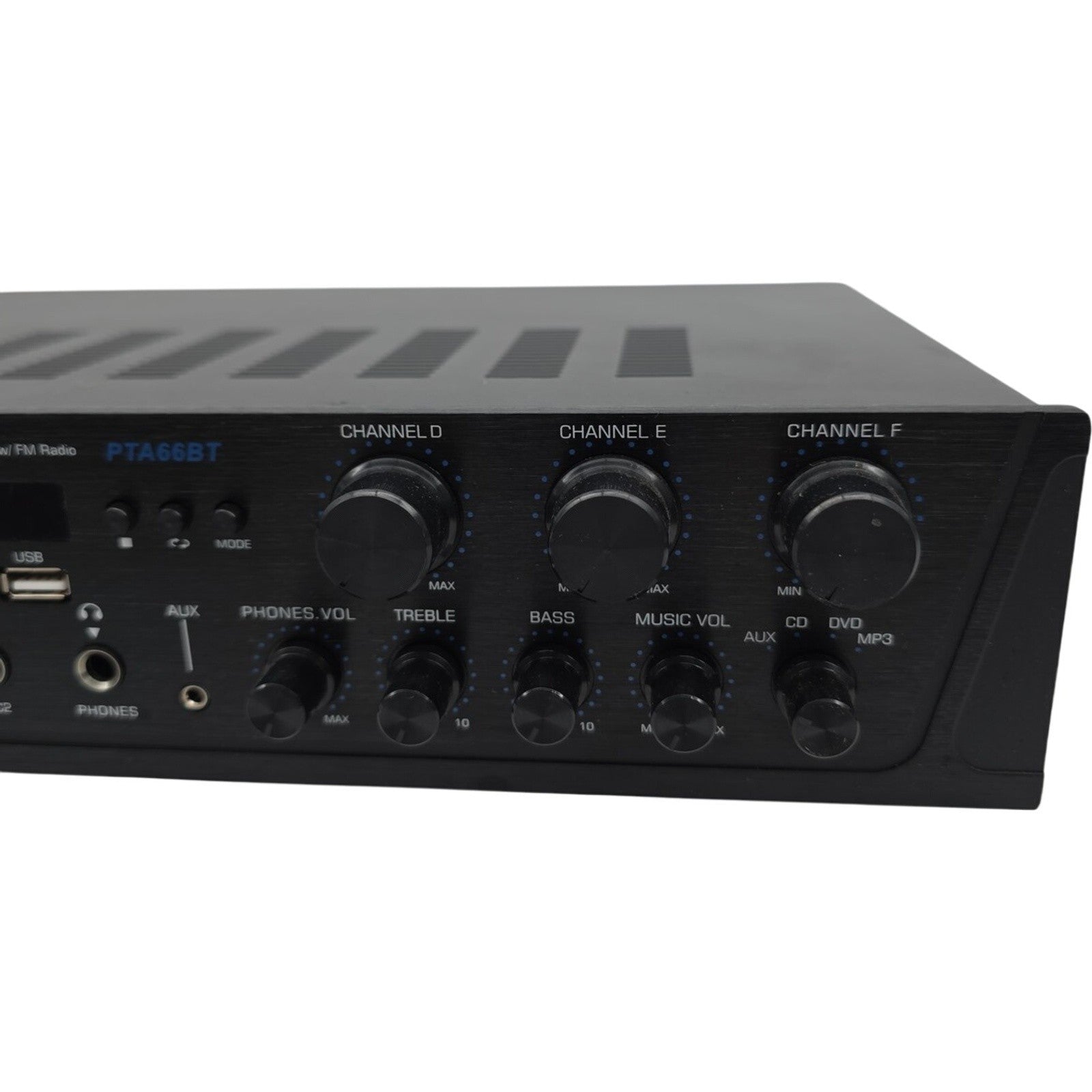 Pyle 6-Channel 600W Audio Amplifier System Analog Digital Stereo With FM Radio