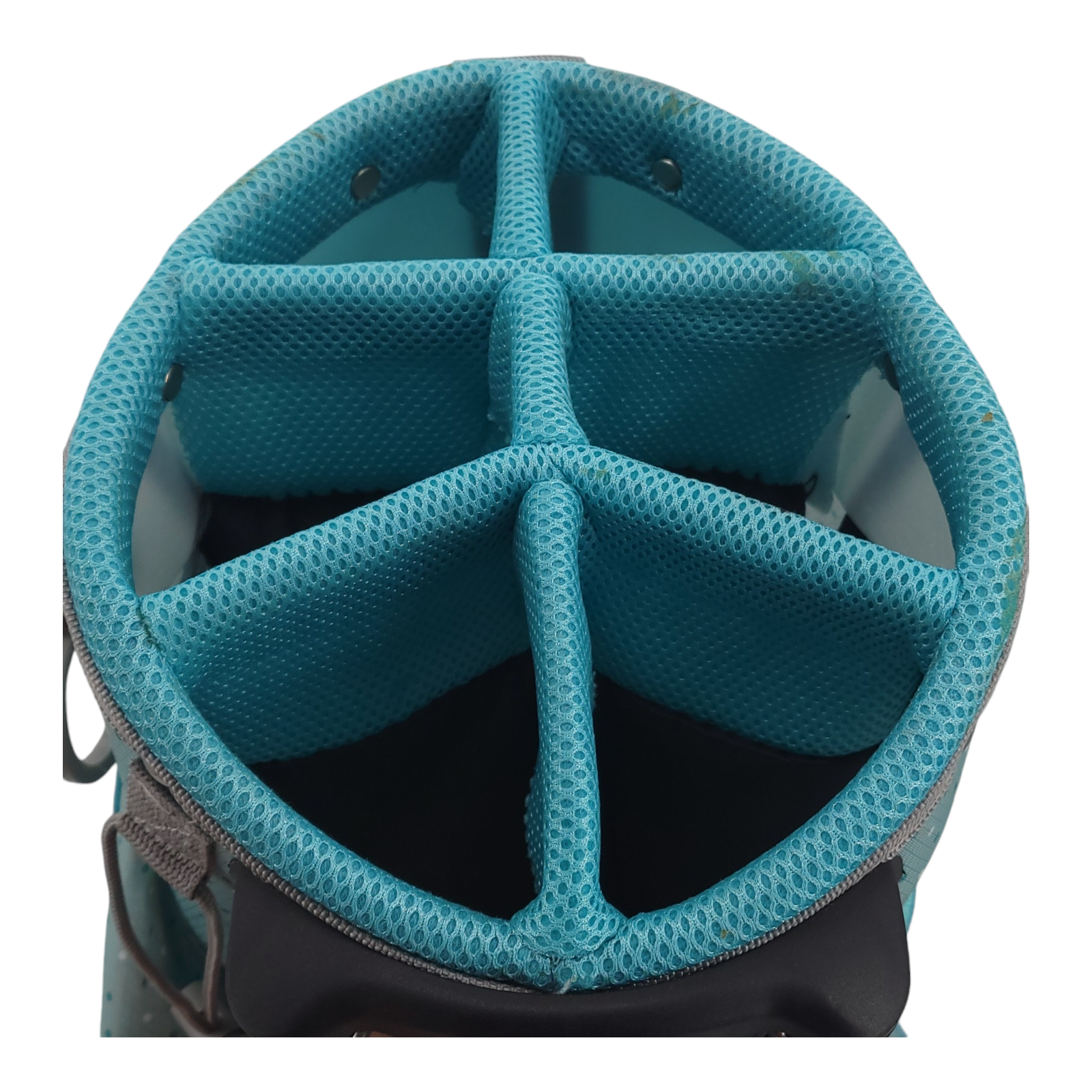 Top Flite Golf Cart Stand Bag Teal Blue Polka Dot 6-Way Divider Lightweight