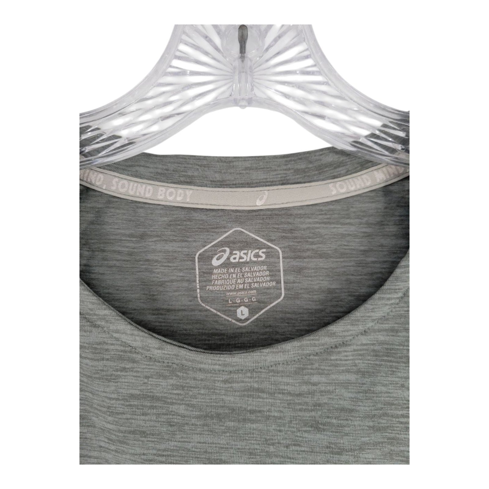 ASICS Men's Athletic T-Shirt Size L Gray Stretch Short Sleeve Tee
