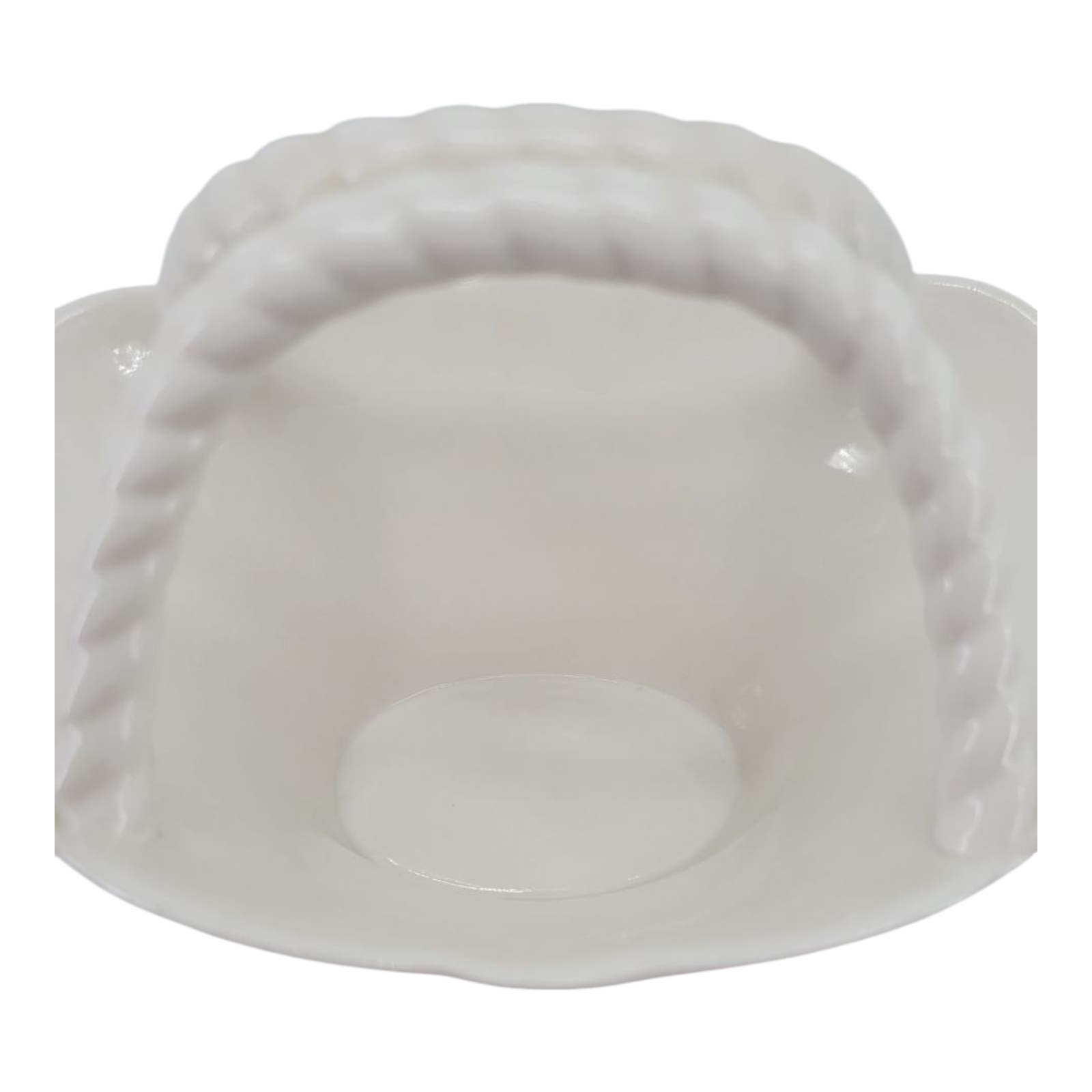 Mikasa Floral Vine Porcelain Basket White Embossed Ribbon Handle RL051