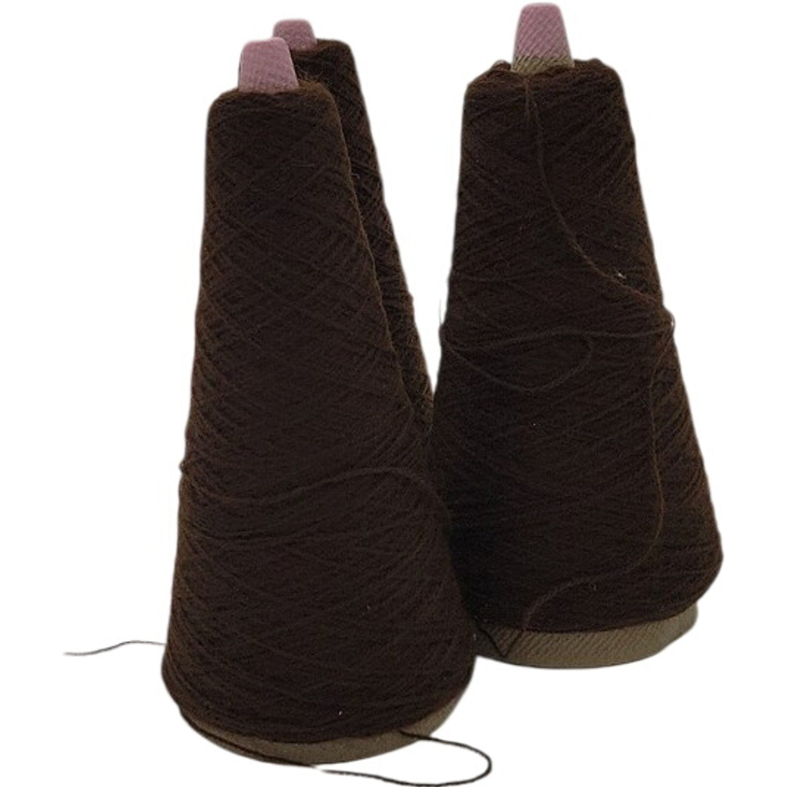 Vintage Templon Rich Brown Acrylic 2/24 Weaving Knitting Cone Yarn Lot of 3