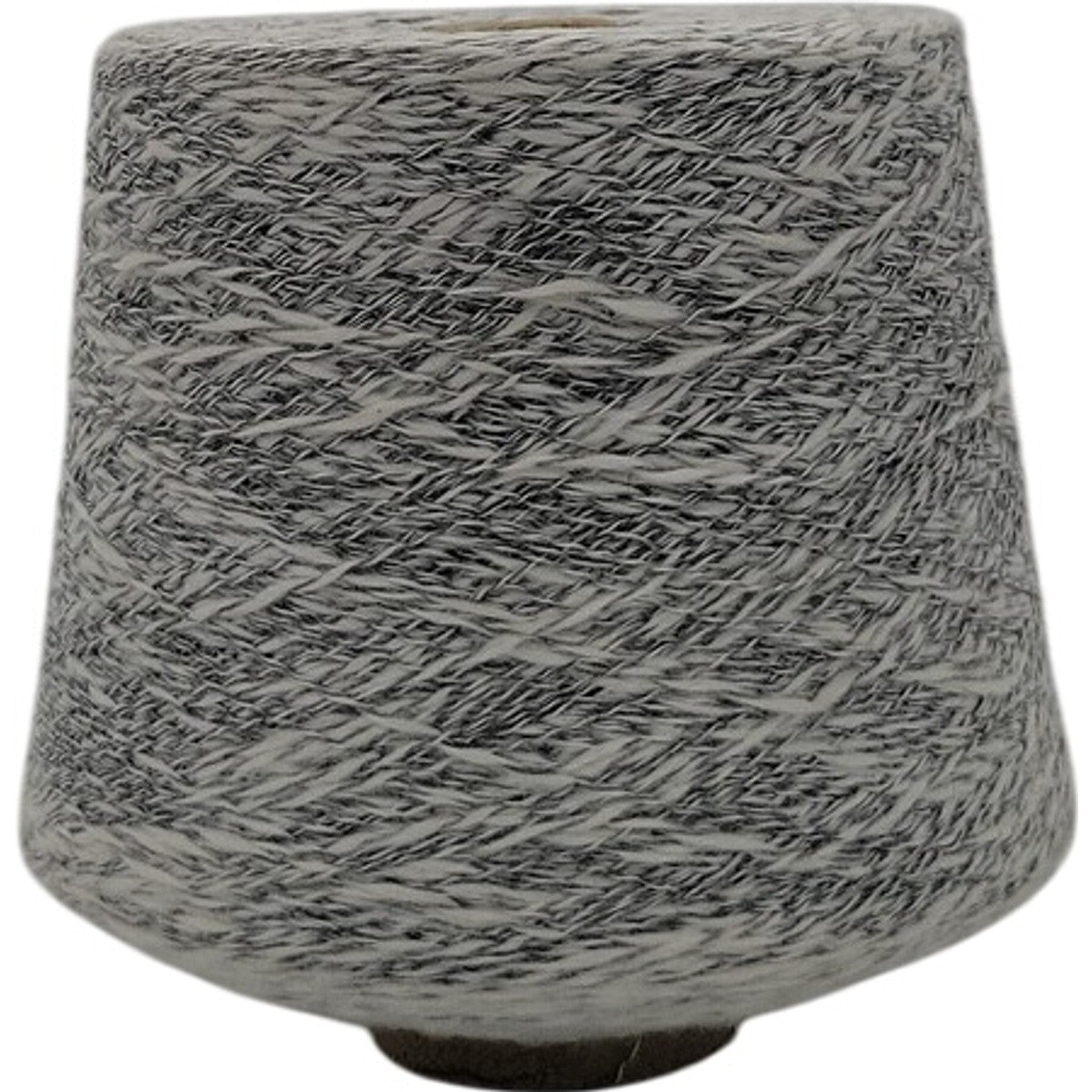 Vintage Rhyne Mills 3.5 Marled Black White Tweed Weaving Knitting Yarn Cone