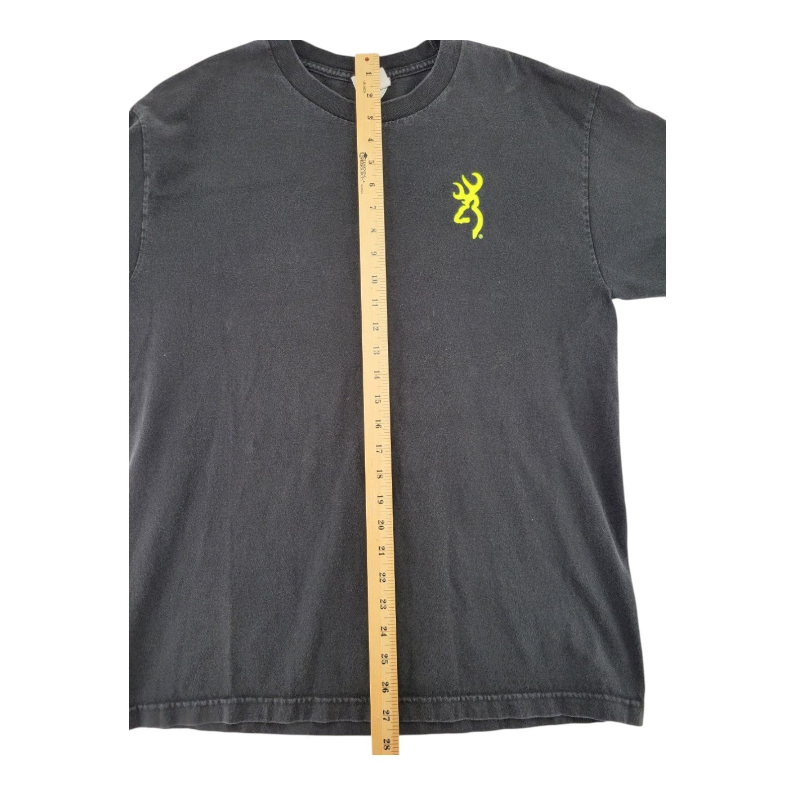 Browning Men's Black Long Sleeve T-Shirt L Neon Logo Cotton