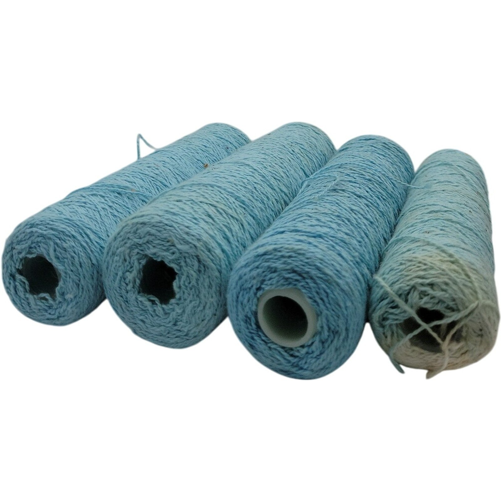 Vintage Teal Blue Weaving Knitting Crochet Cone Yarn Lot of 4
