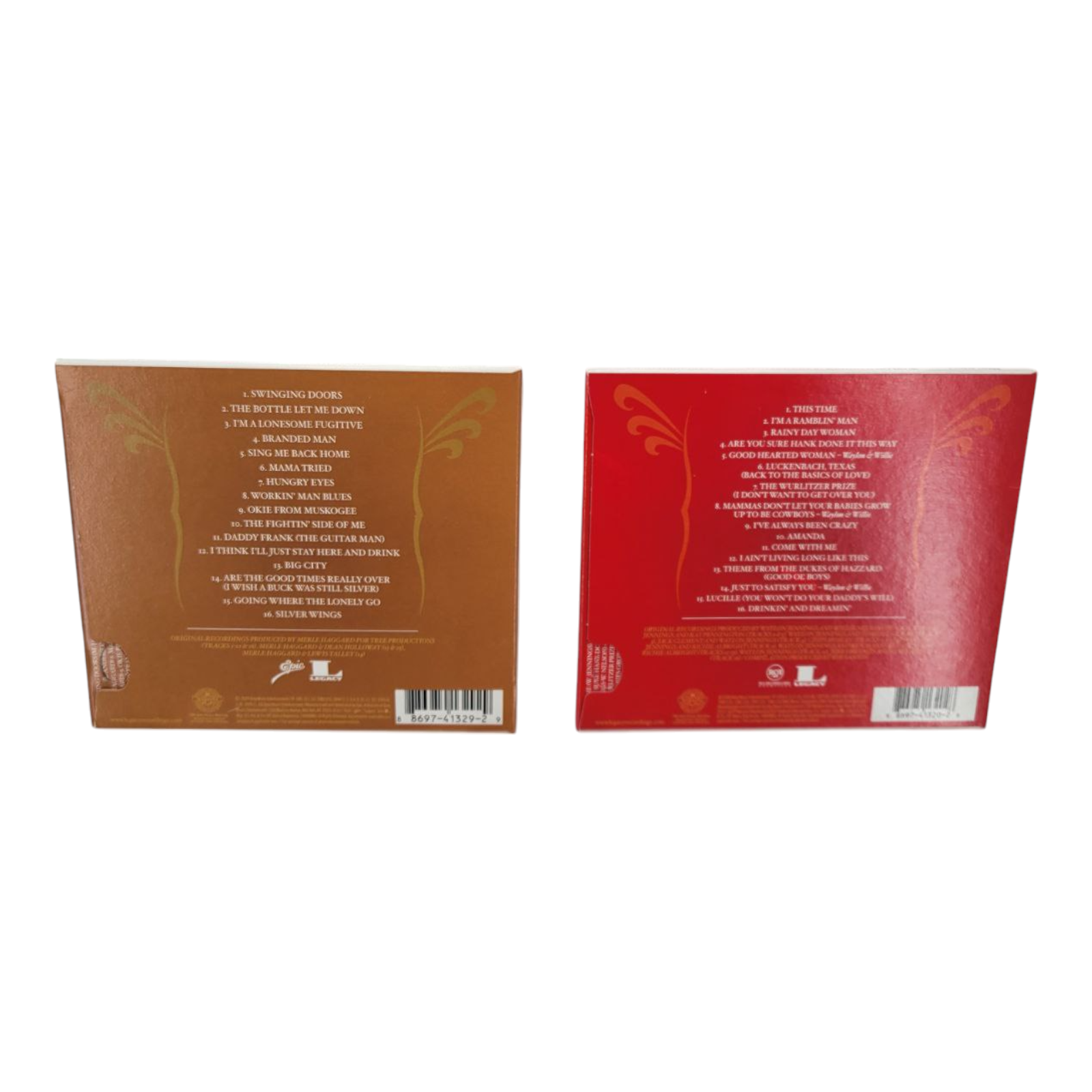 Waylon Jennings and Merle Haggard 16 Biggest Hits Two CD Country Music Bundle