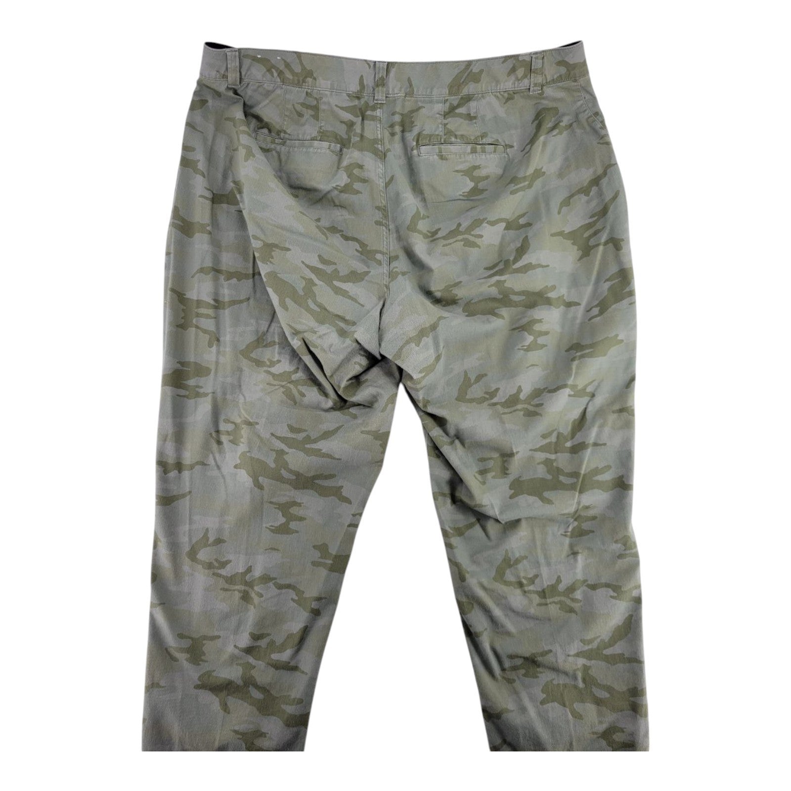 Lane Bryant Womens Camo Chino Pants Green Stretch Cotton Blend Size 24