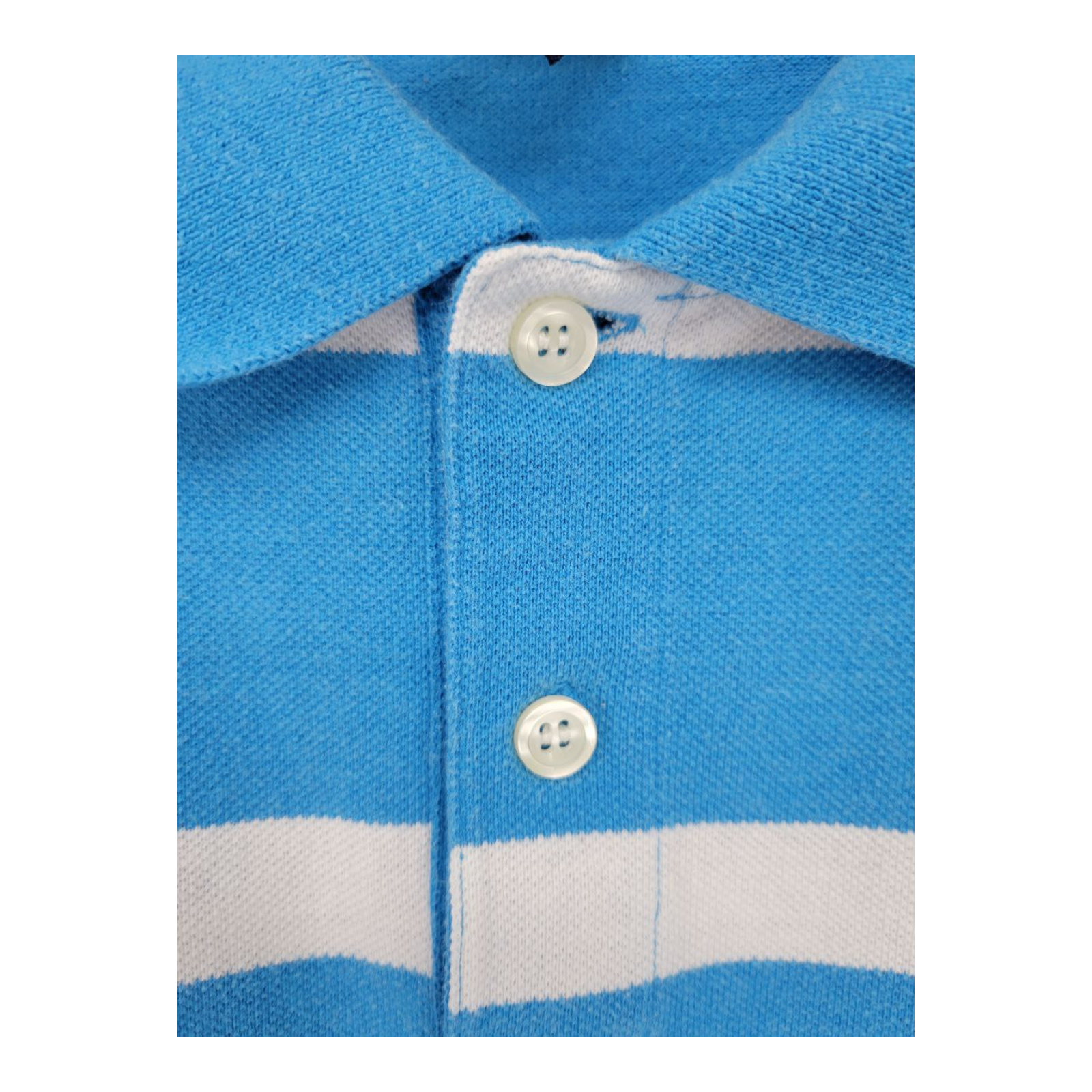 Bugle Boy Blue White Striped Polo Shirt Mens Size M