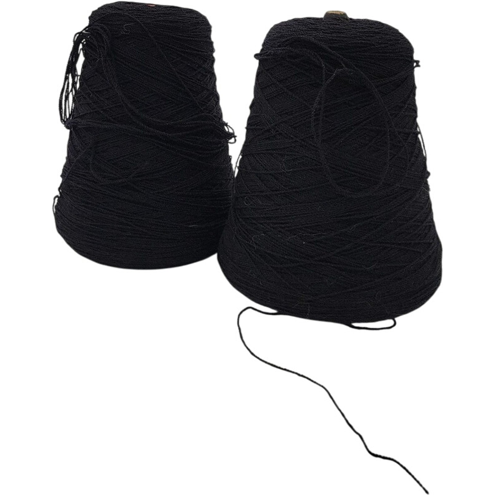 Vintage Coosa Thatcher Black 30/1 Cone Yarn Lot of 2