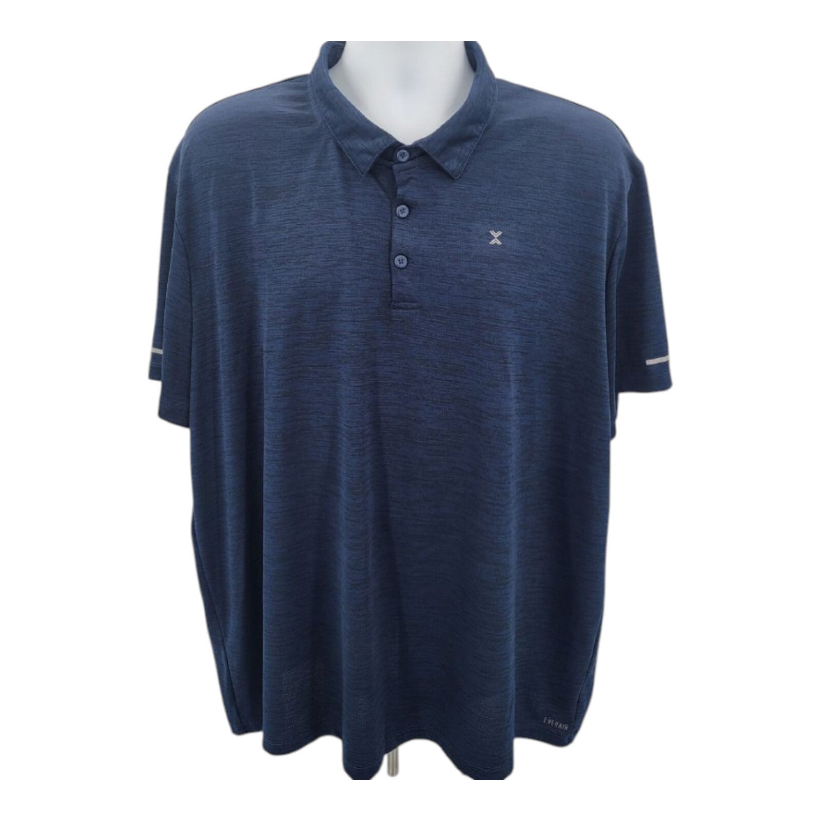 Xersion EverAir Blue Moisture Wicking Short Sleeve Golf Polo Shirt Size 2XL