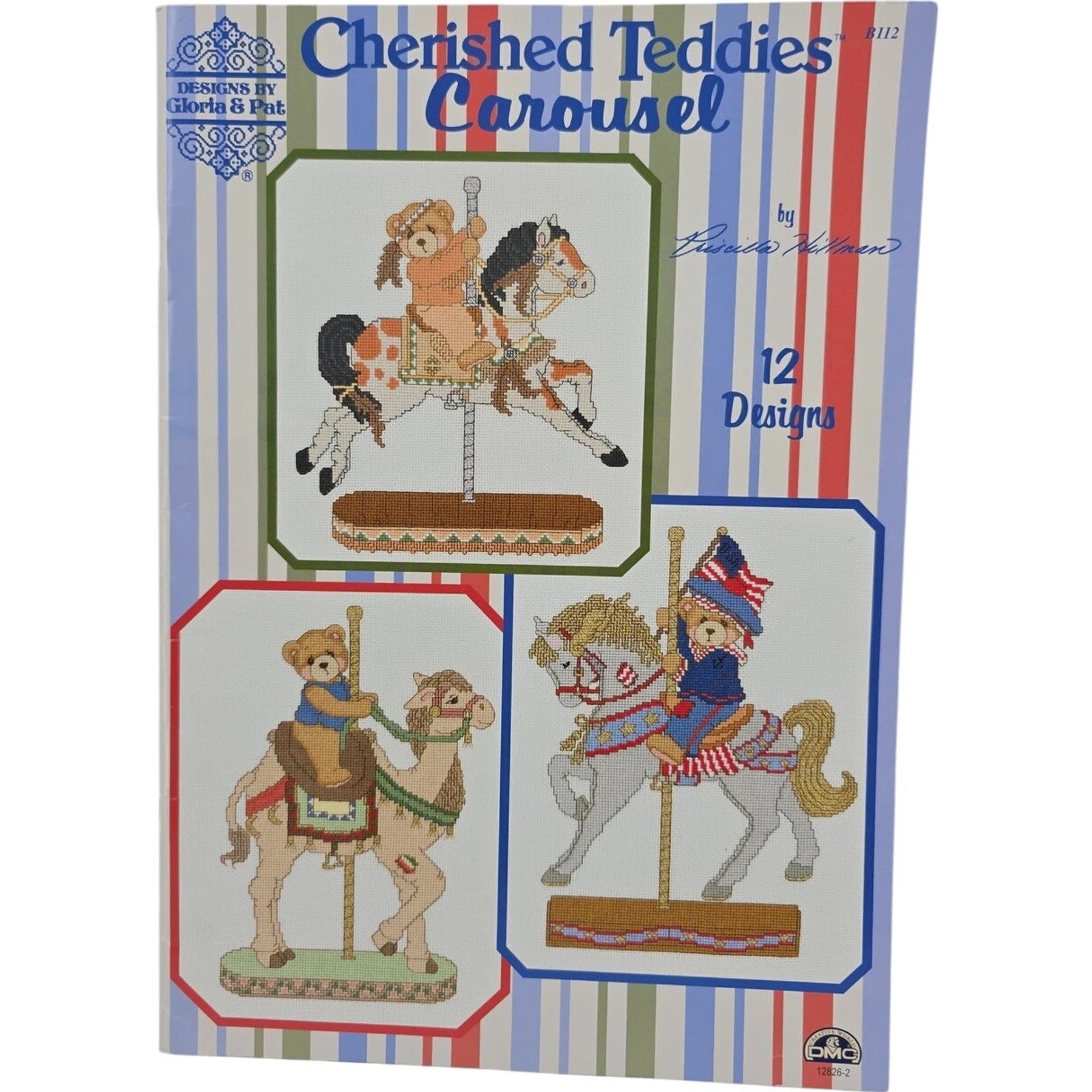 Cherished Teddies Carousel Cross Stitch Pattern Book 12 Designs Gloria & Pat