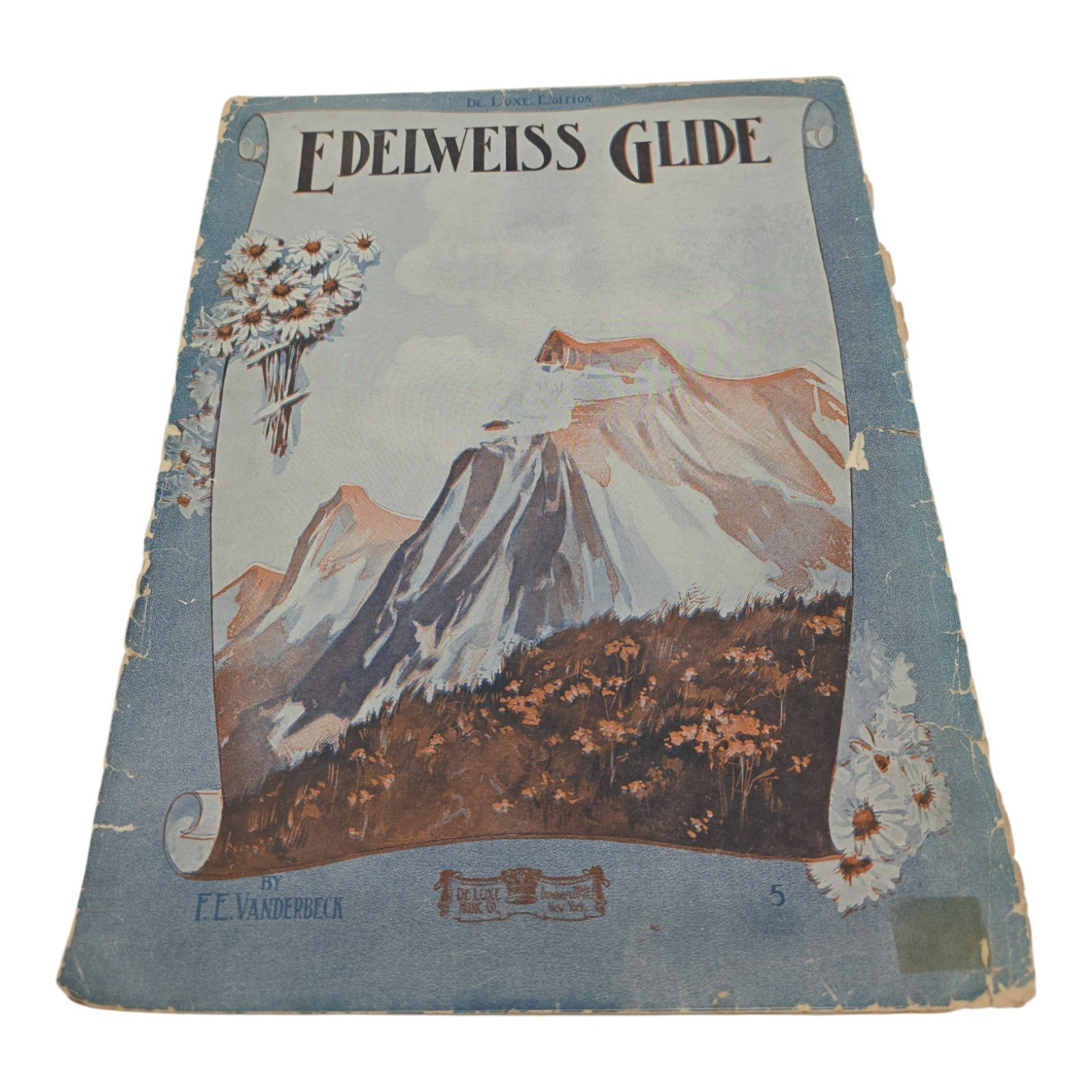 Edelweiss Glide F E Vanderbeck Waltz Sheet Music Piano 1908