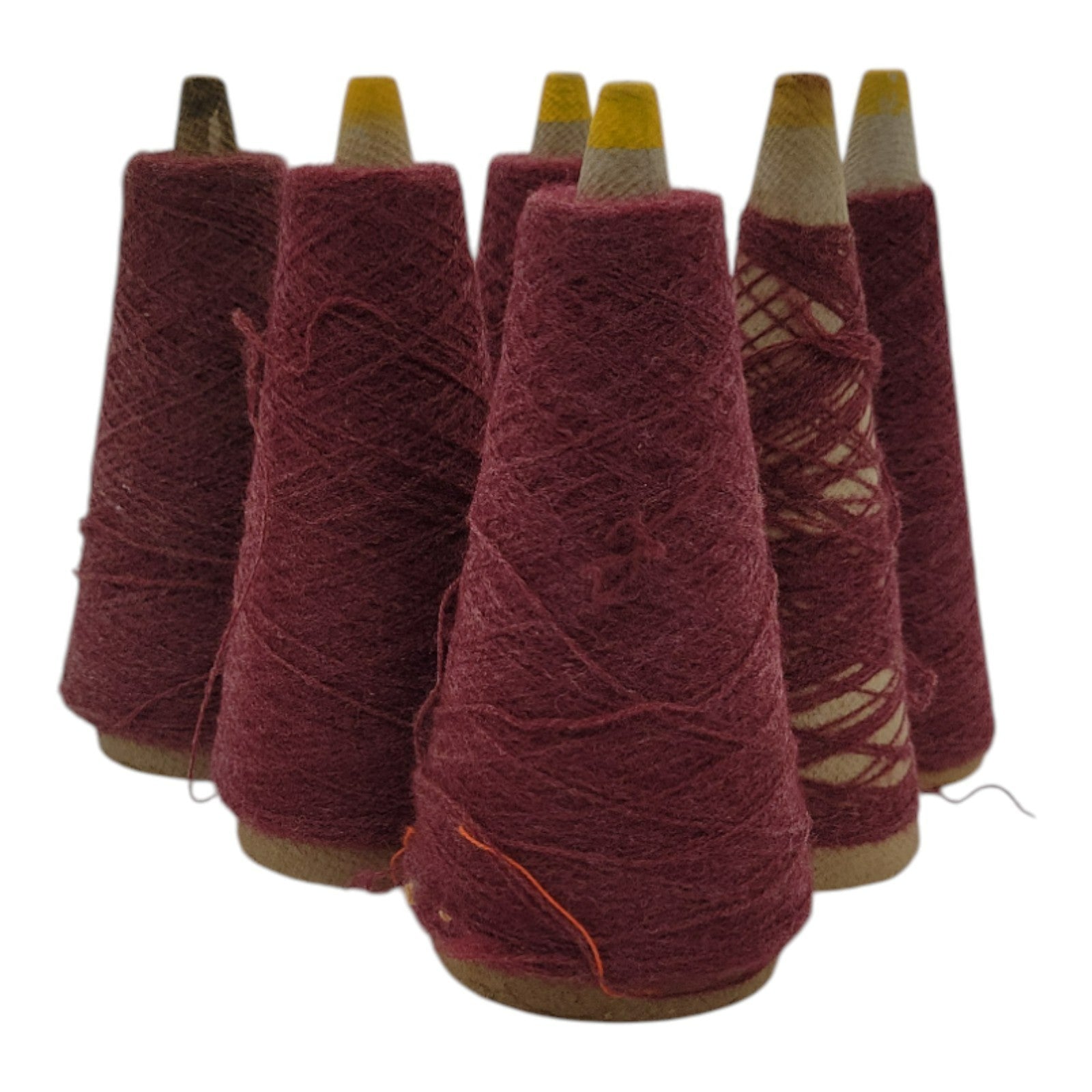 Vintage Templon 2/24 Berry Heather Yarn Cone Lot of 6
