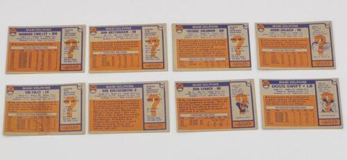 1976 Topps Chewing Gum Football Cards Miami Dolphins