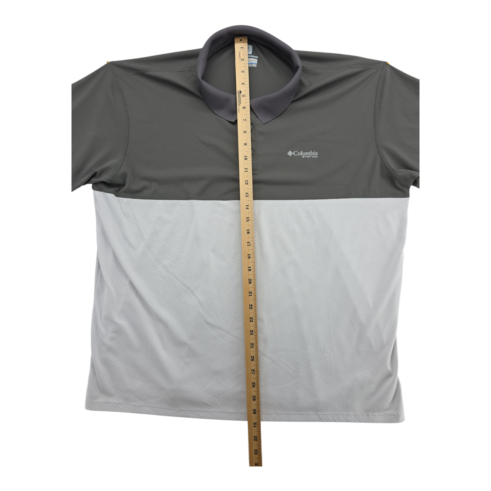Columbia PFG Omni Freeze Zero Polo Shirt Gray White Short Sleeve XXL 2TG