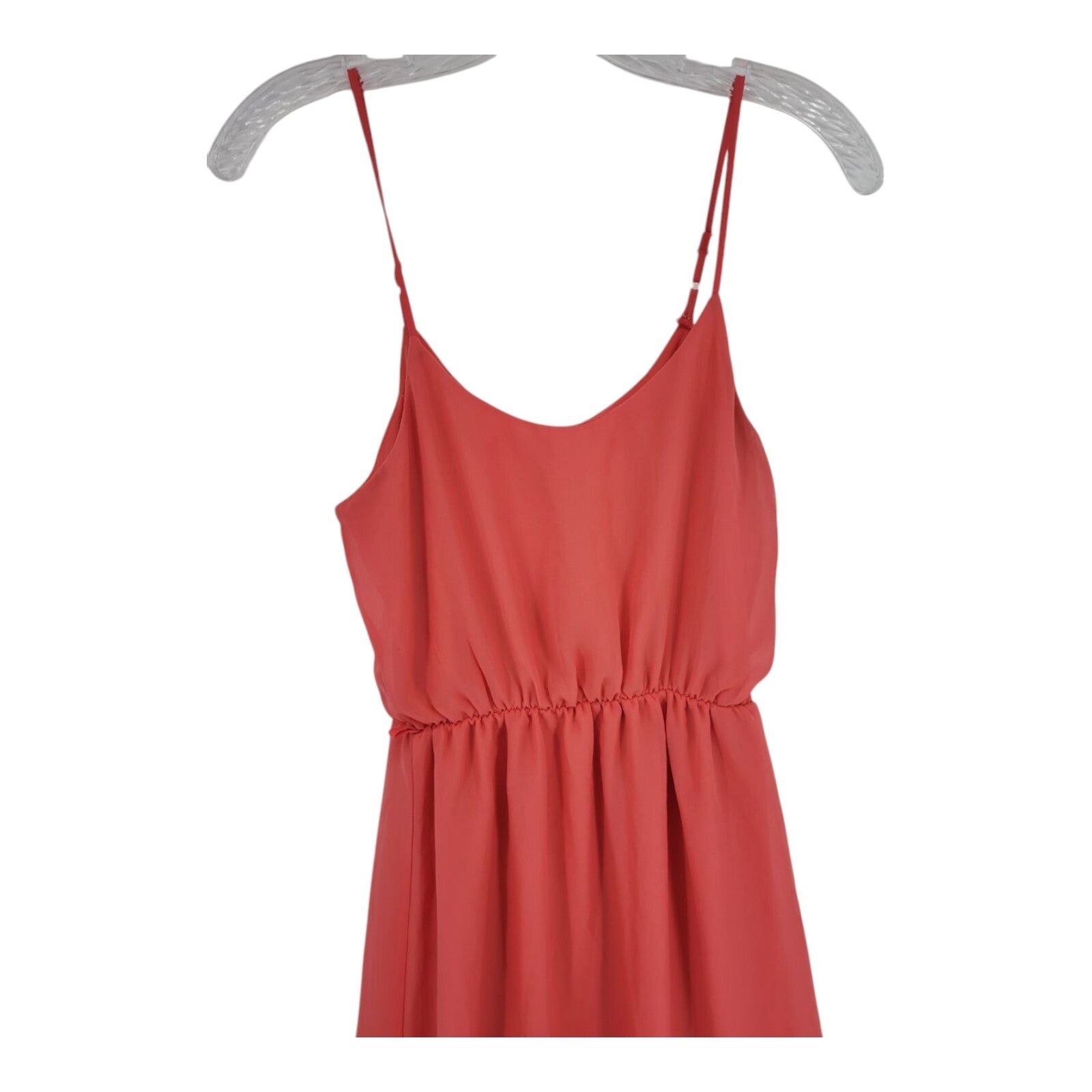 Bhoney Coral Maxi Dress Sleeveless Spaghetti Strap Elastic Waist Size Small ST