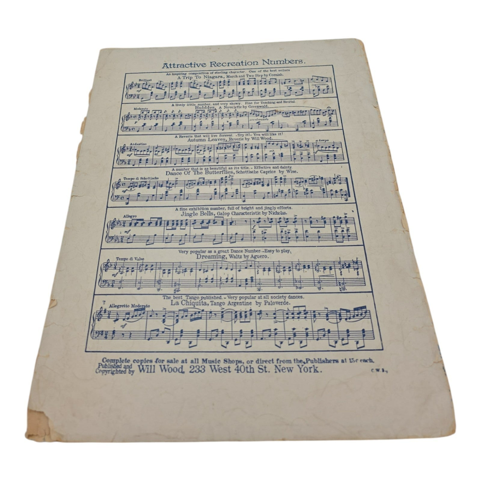 Edelweiss Glide F E Vanderbeck Waltz Sheet Music Piano 1908
