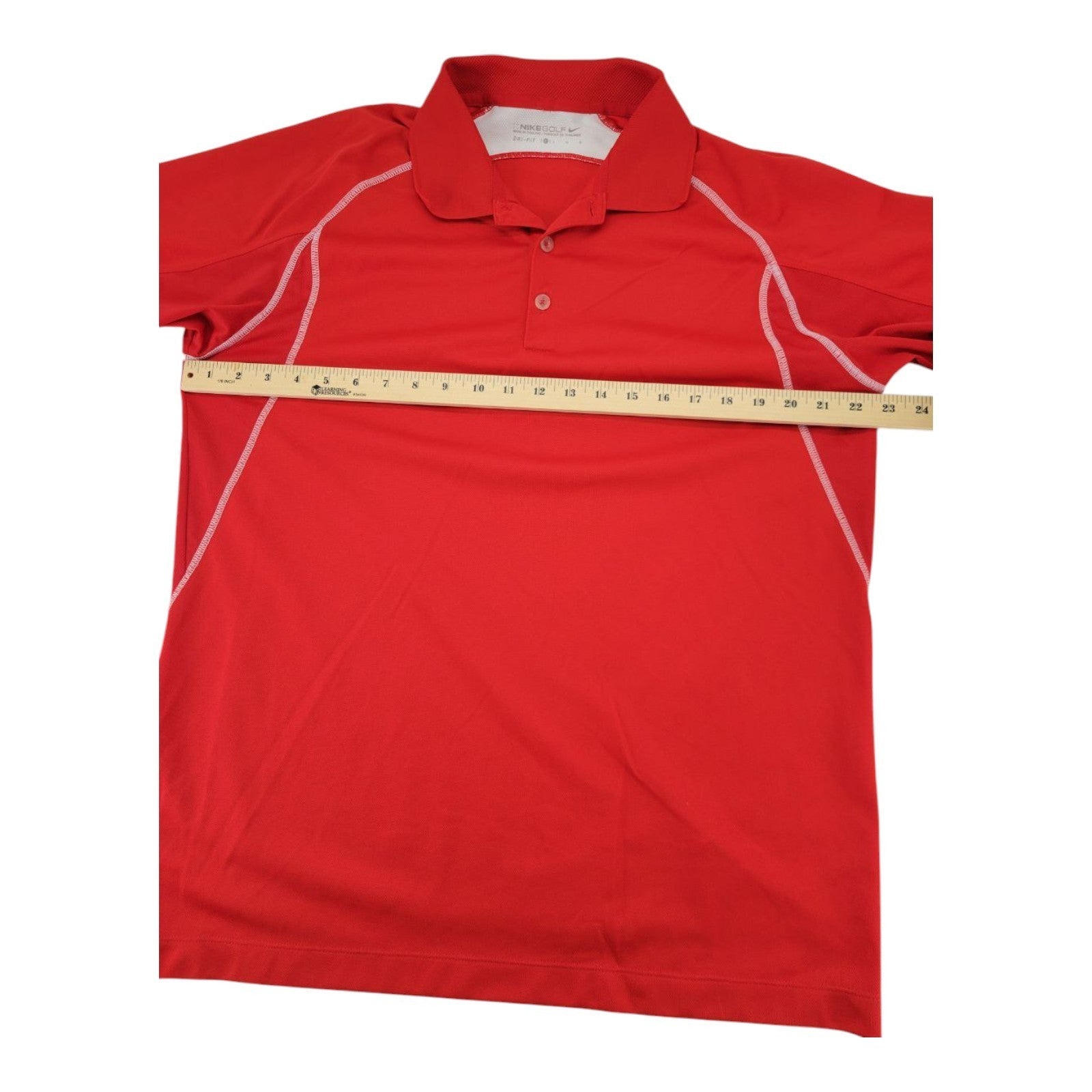 Nike Golf Men's Red Dri-Fit Polo Shirt L Athletic Fit Short Sleeve