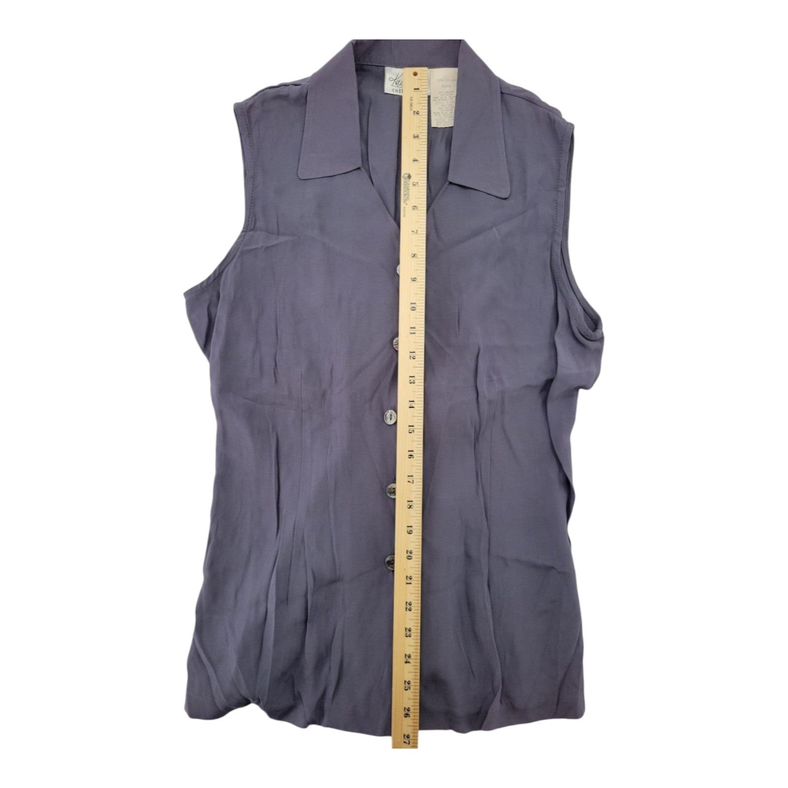 Kathi Lee Collection Women's Purple Sleeveless Button-Front Blouse Size M