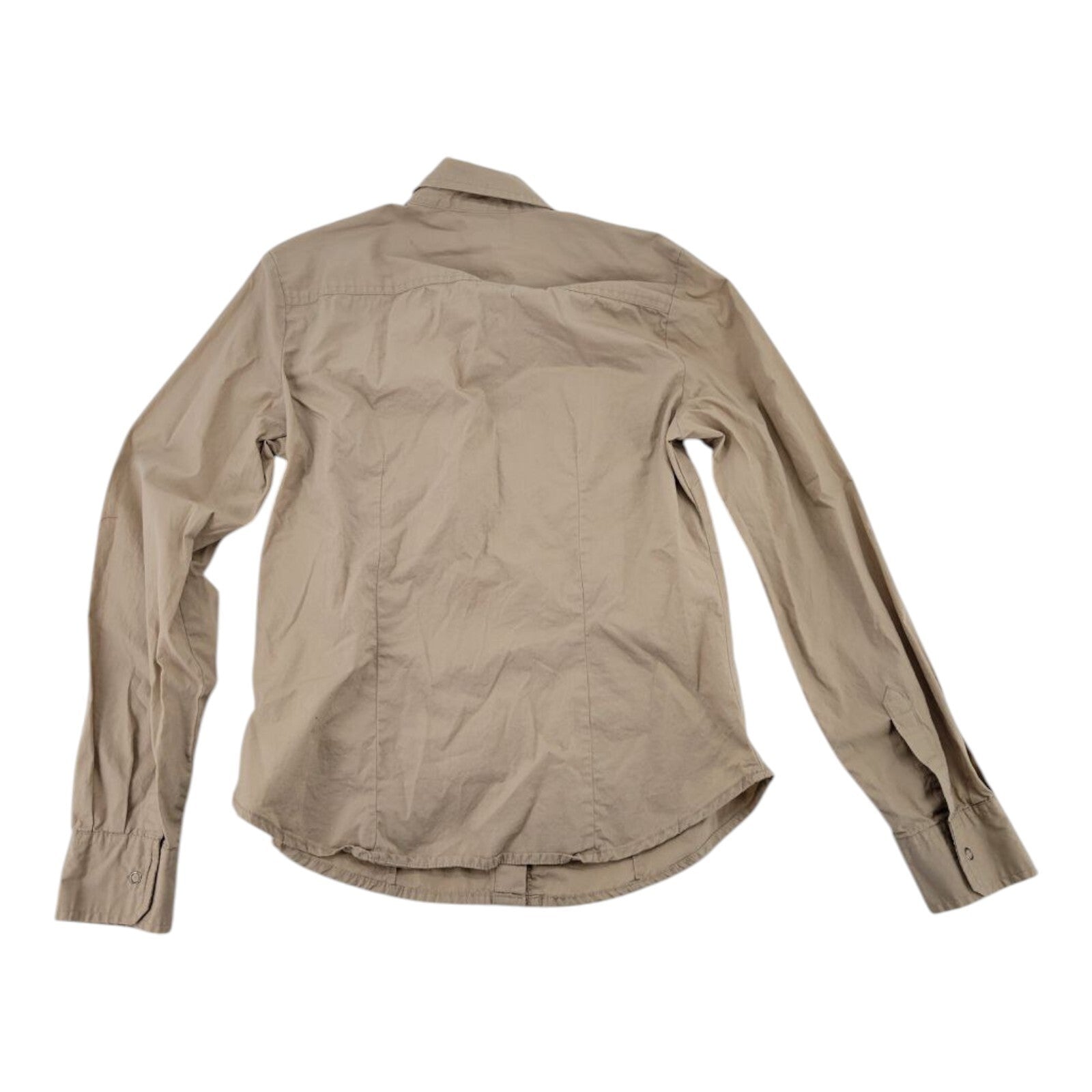 Faded Glory Beige Snap Button Long Sleeve Shirt Ladies Size Small 4/6