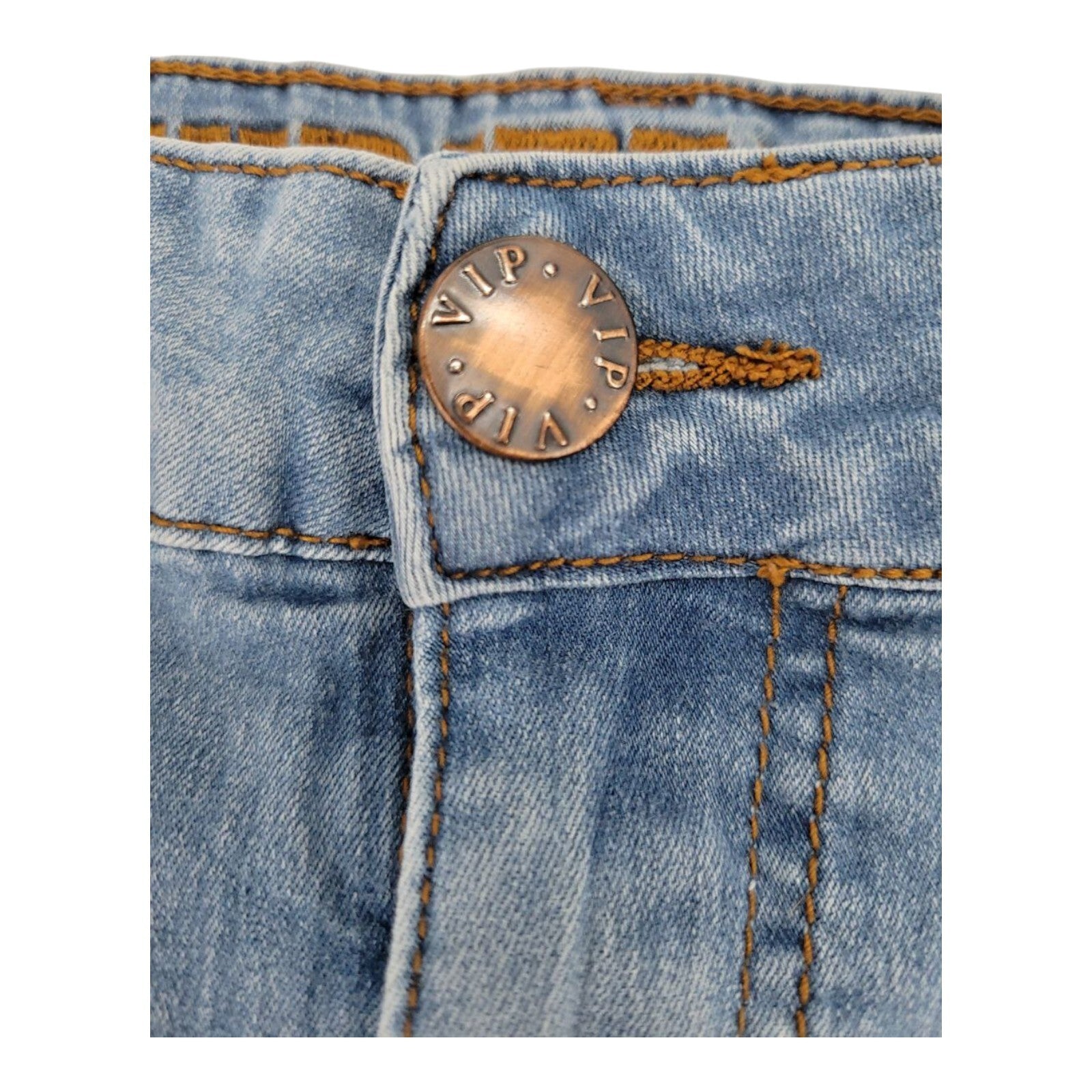 VIP Jeans Light Wash Denim Cargo Jogger Pants Womens Elastic Cuff Size 15/16