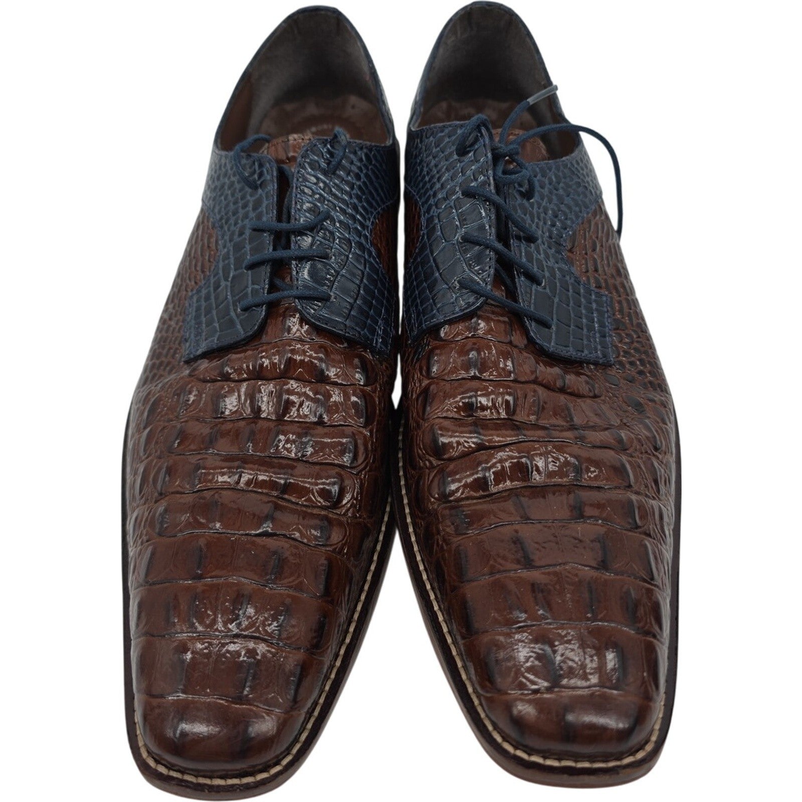 Stacy Adams Garelli Cognac Multi Embossed Leather Oxford Dress Shoes Men’s 14W