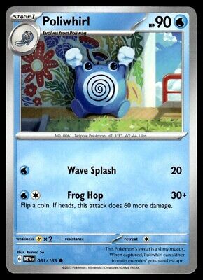 Pokemon 2023 Scarlet & Violet 151 Poliwhirl Common #61 Near Mint Card