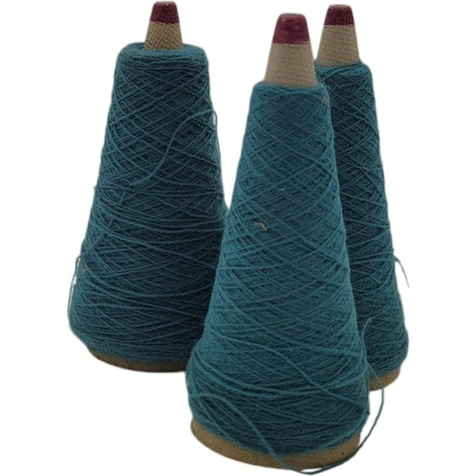 Vintage 1980s Templon 2/27 Creslan Acrylic Cone Yarn Green S-88315 Lot of 3