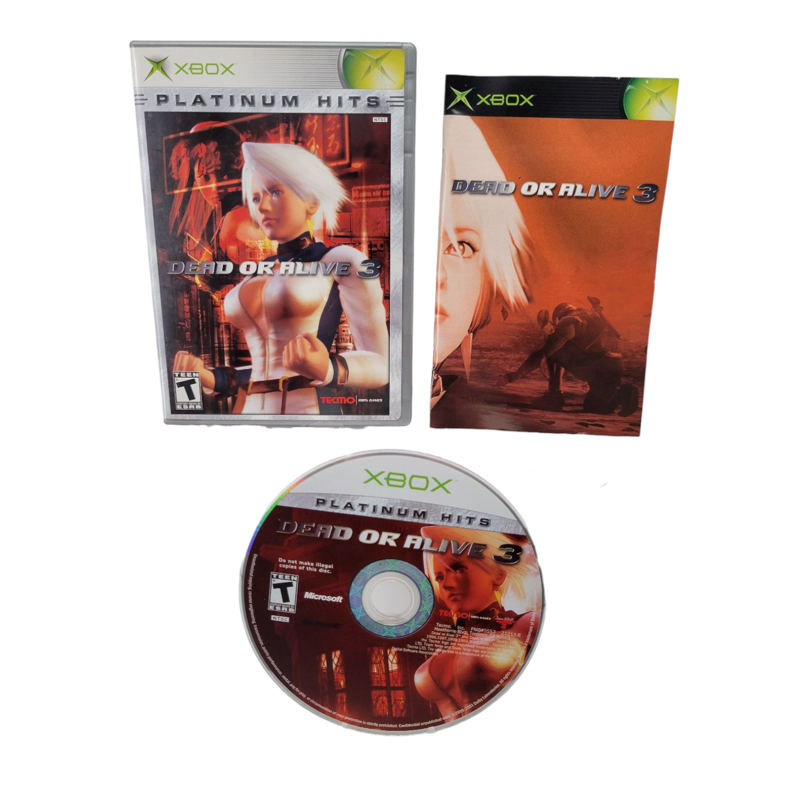 Tecmo Dead or Alive 3 Platinum Hits Xbox 2001 Game Complete Case Manual