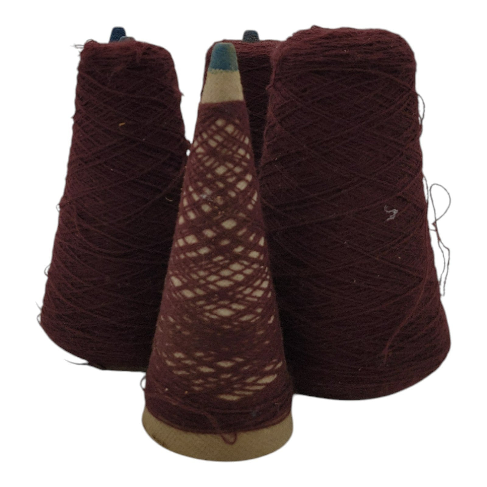 Vintage Phoenix Dye Works 2/24 Acrylic Yarn Cone Raisin 235215 Lot of 5