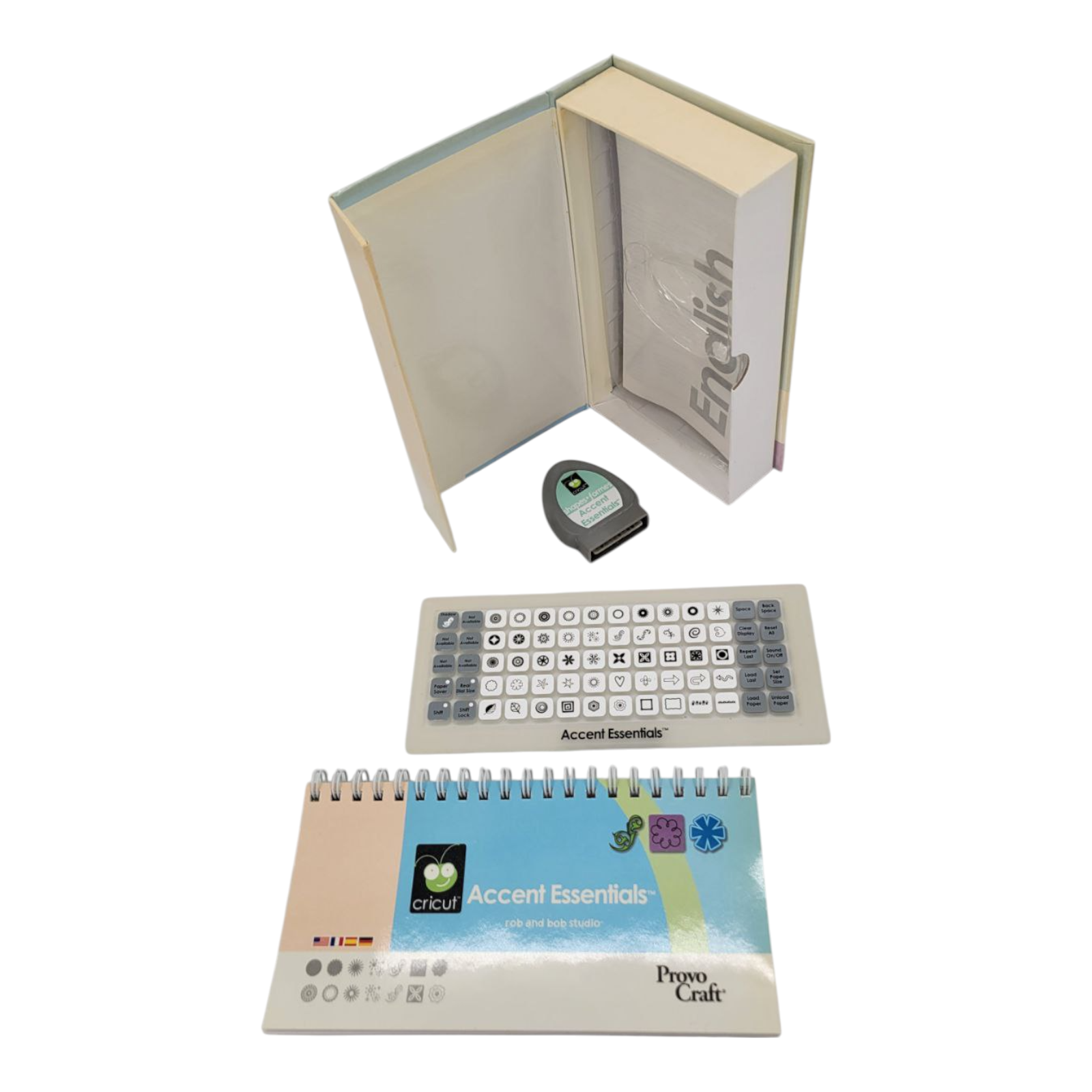 Circut Shape Cartridges Accent Essentials 290391 with Overlay and Handbook