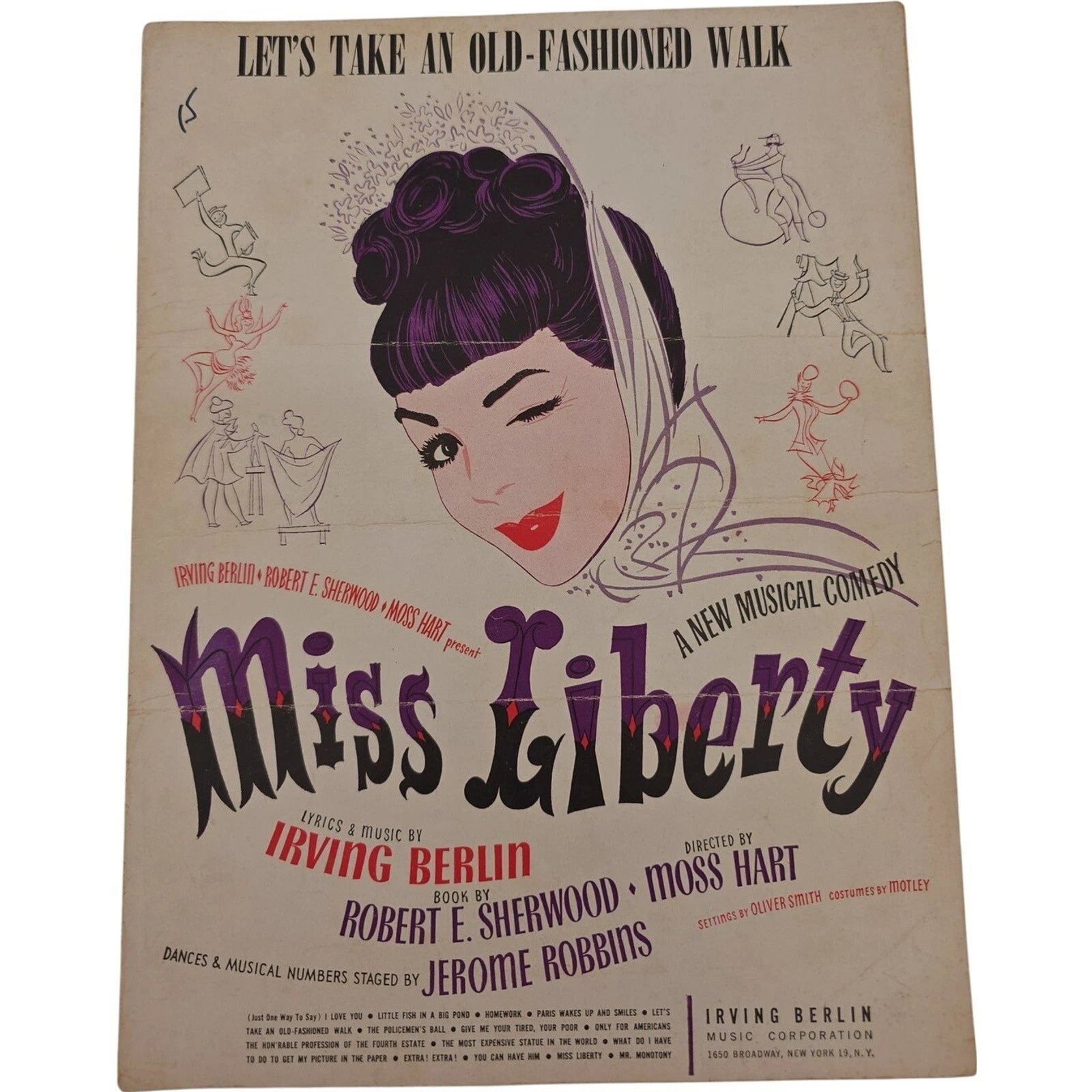 Vintage 1949 Sheet Music Miss Liberty Lets Take An Old Fashioned Walk