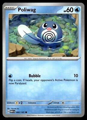 Pokemon 2023 Scarlet & Violet 151 Poliwag Common #60 Near Mint Card