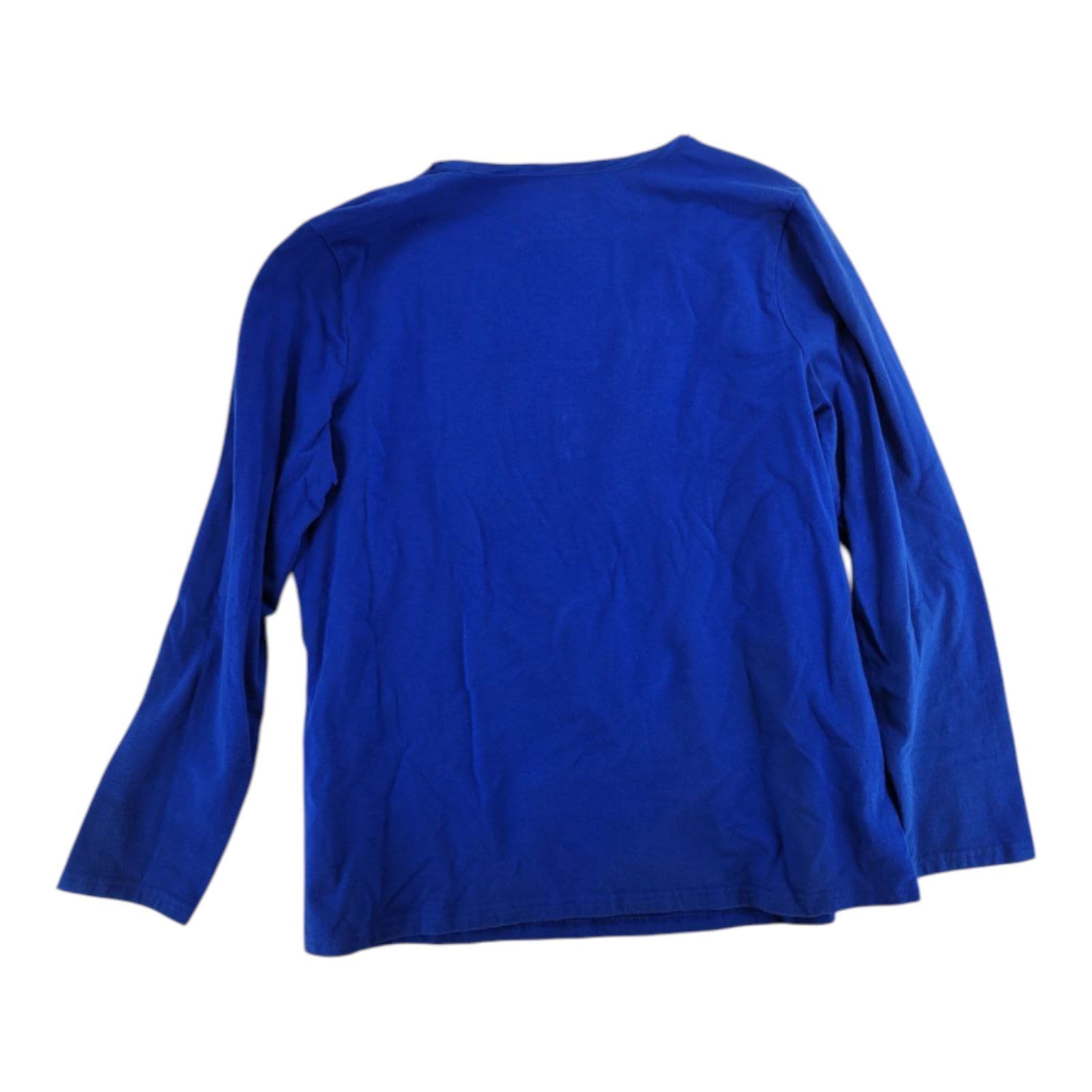 Classic Elements Blue Sequin Neck Long Sleeve Top Shirt Women's XL