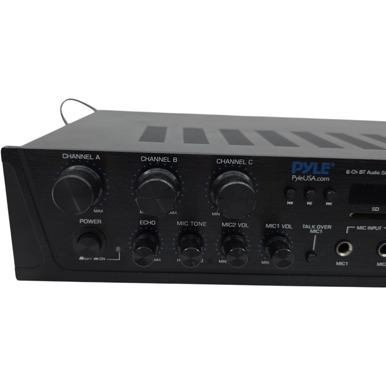 Pyle 6-Channel 600W Audio Amplifier System Analog Digital Stereo With FM Radio