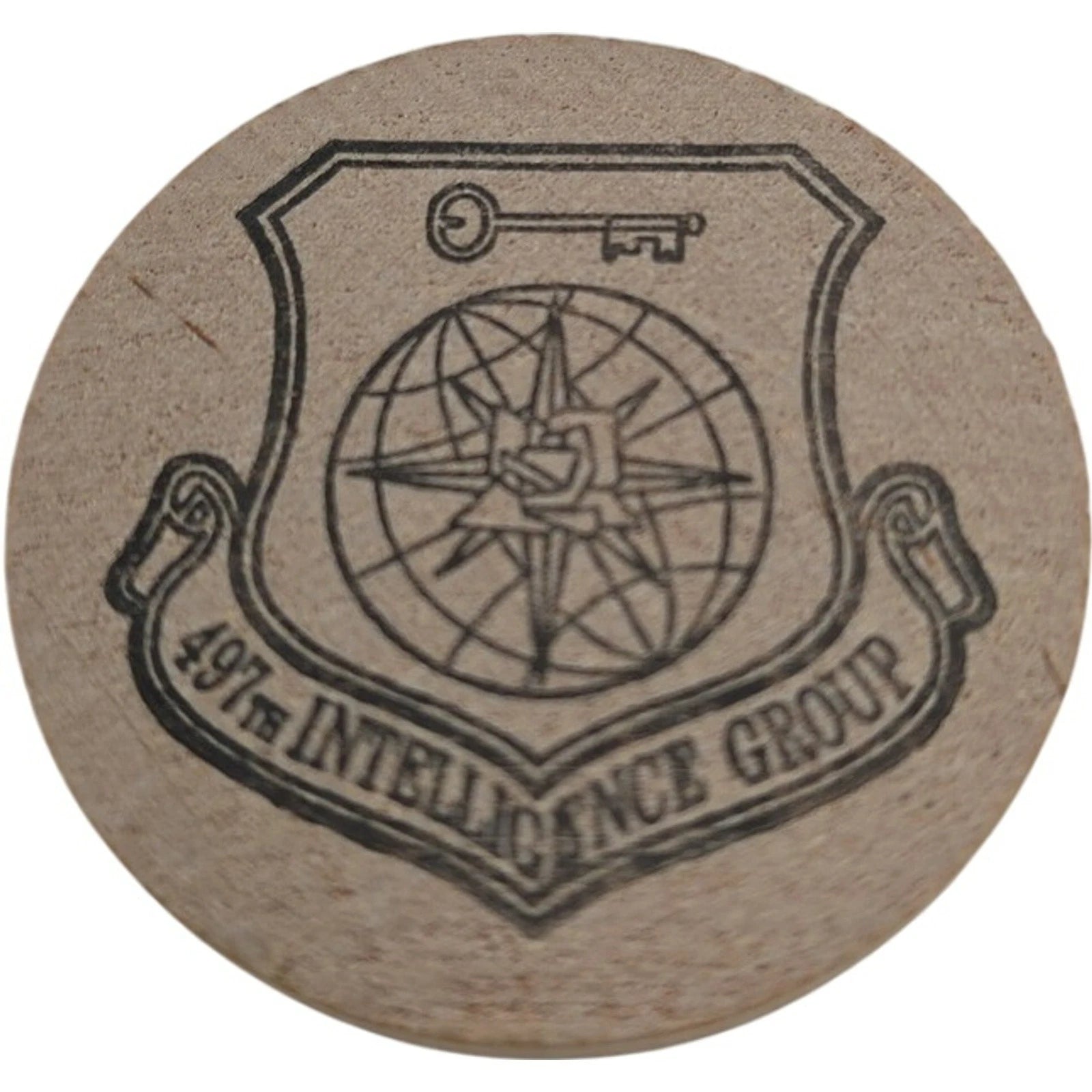 US Air Force 497th Intelligence Group Star Performer Award Wooden Coin