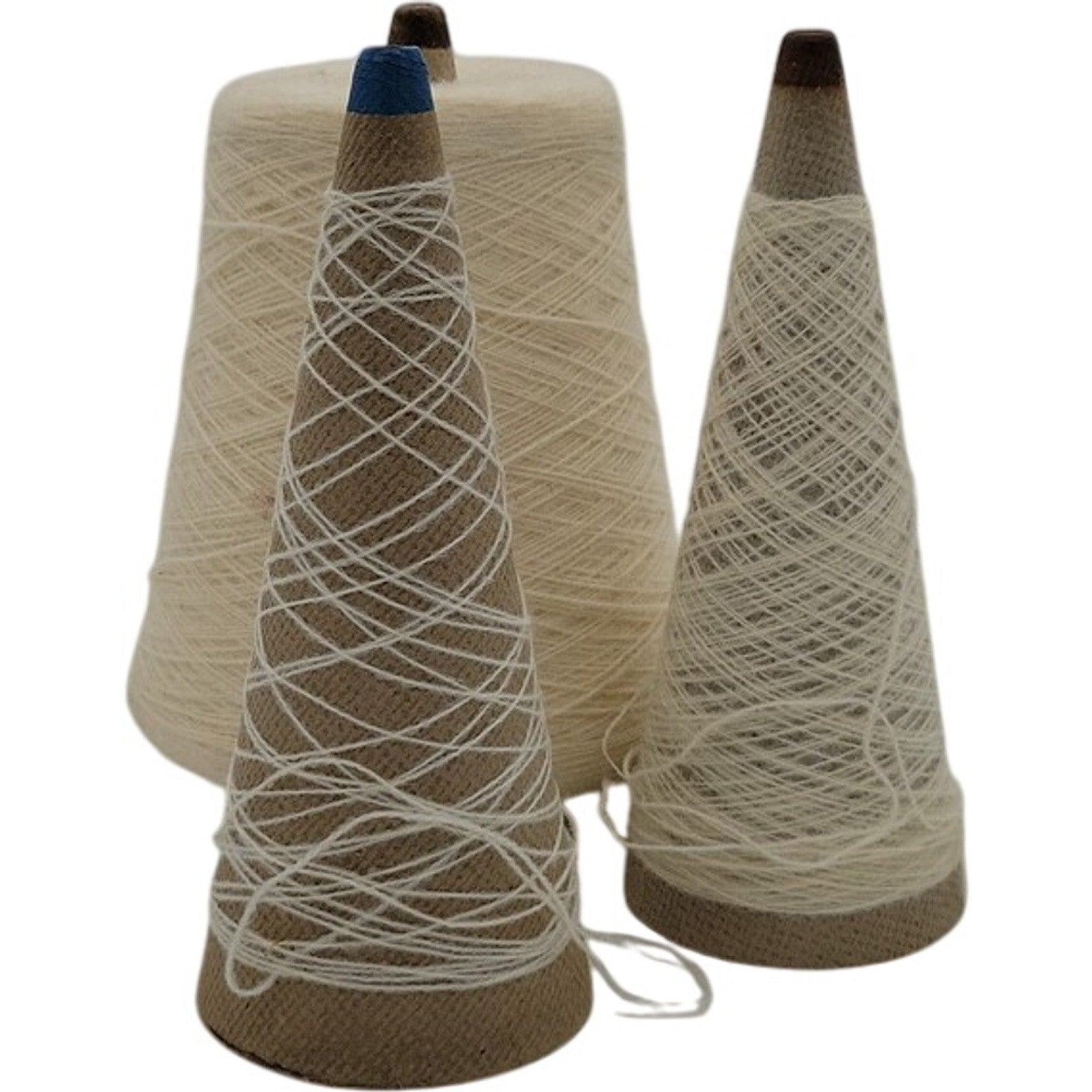 Vintage Templon 2/24 Wool Blend 70/30 Ivory Yarn Cone Lot S-71747 Lot of 3