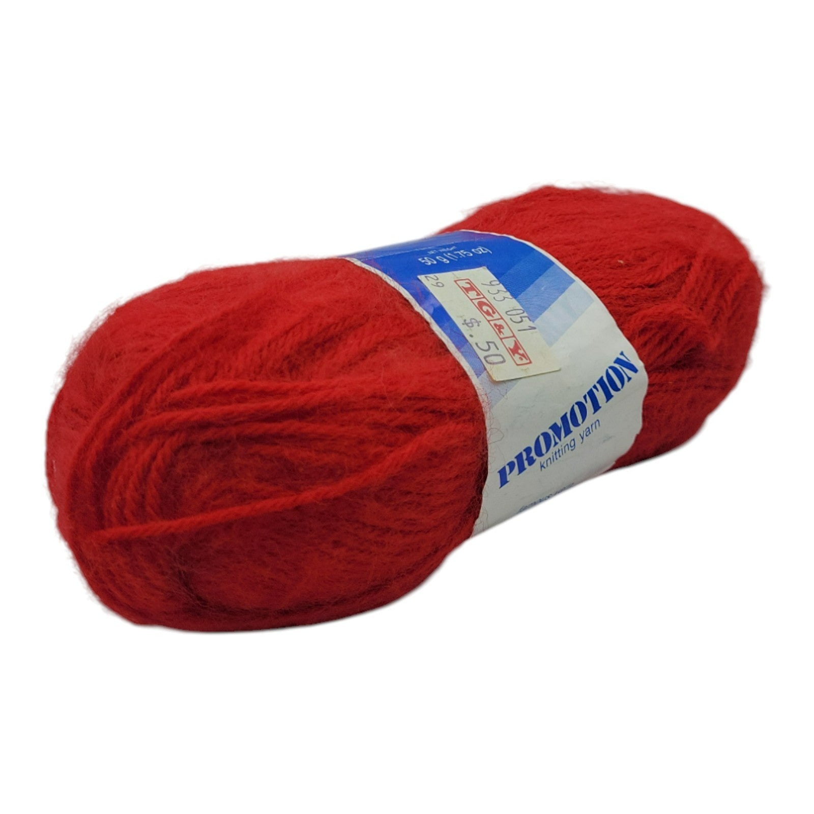 Vintage 1980s TG&Y Promotion Knitting Yarn Bright Red