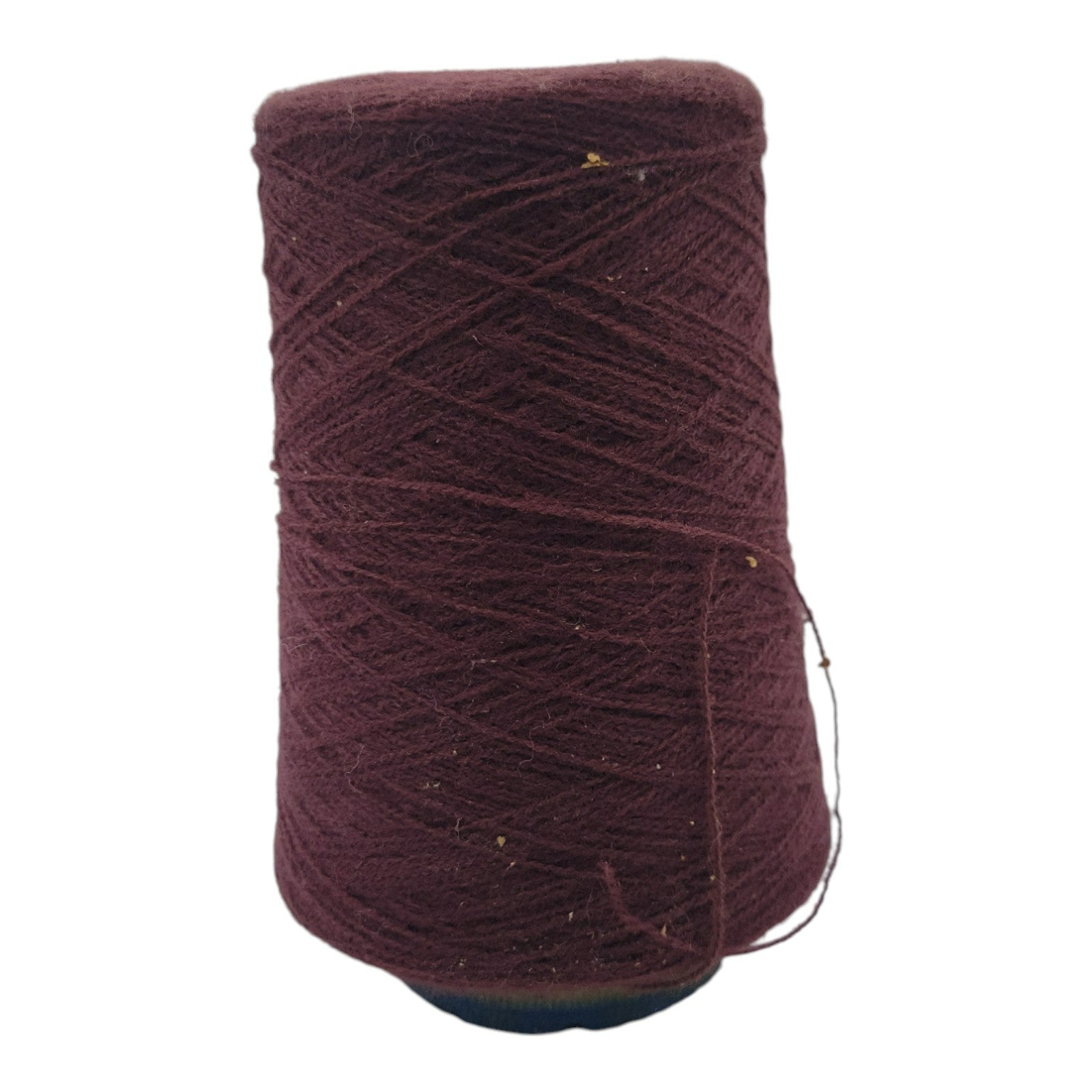 Vintage Burgundy Cone Yarn Wool Blend Knitting and Weaving Thread 50% Left