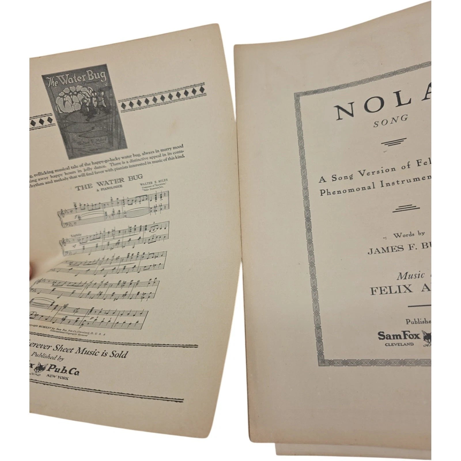 Vintage 1924 Nola Song Sheet Music by Felix Arndt and James F. Burns