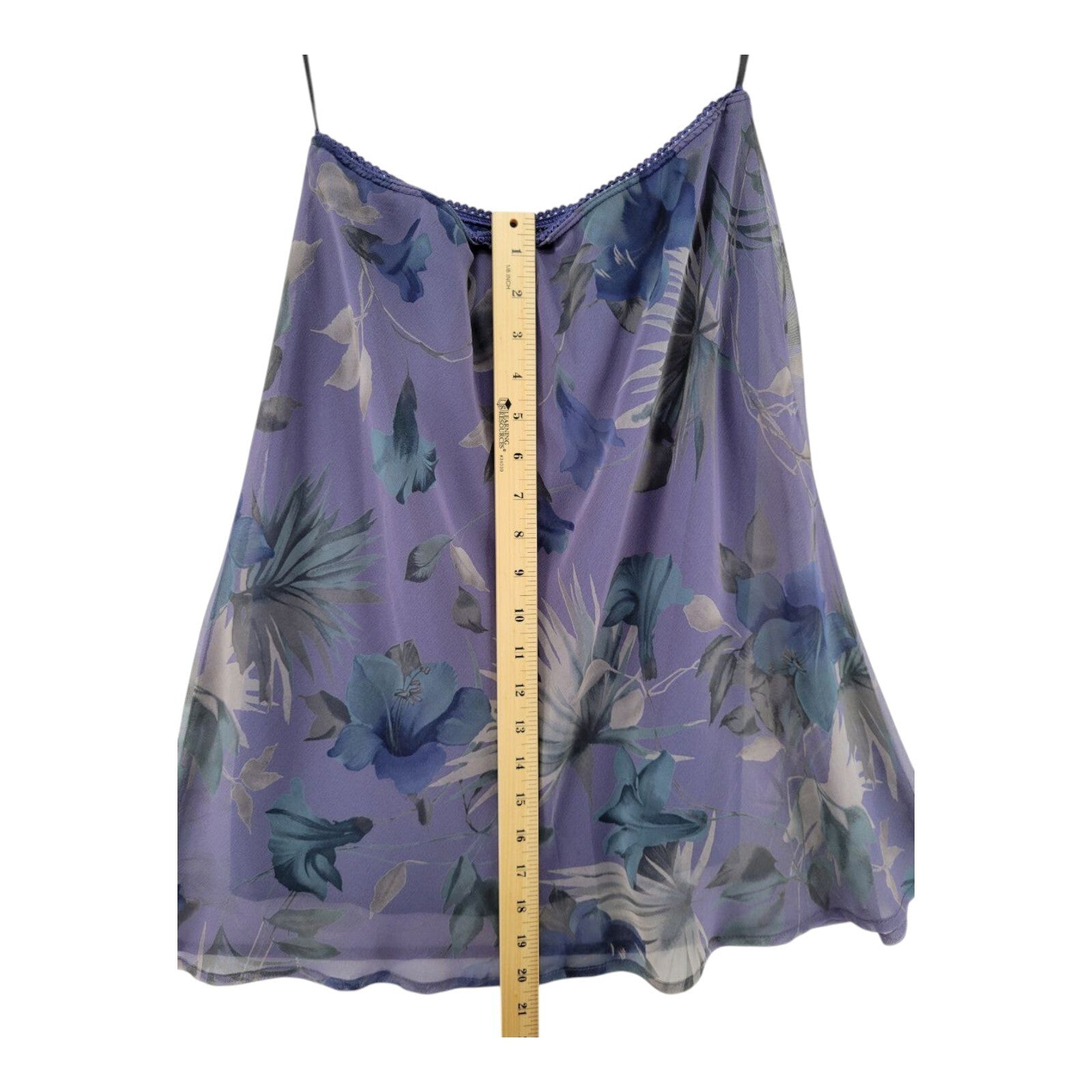 Floral Purple Sheer Camisole Tank Top Womens Size Small