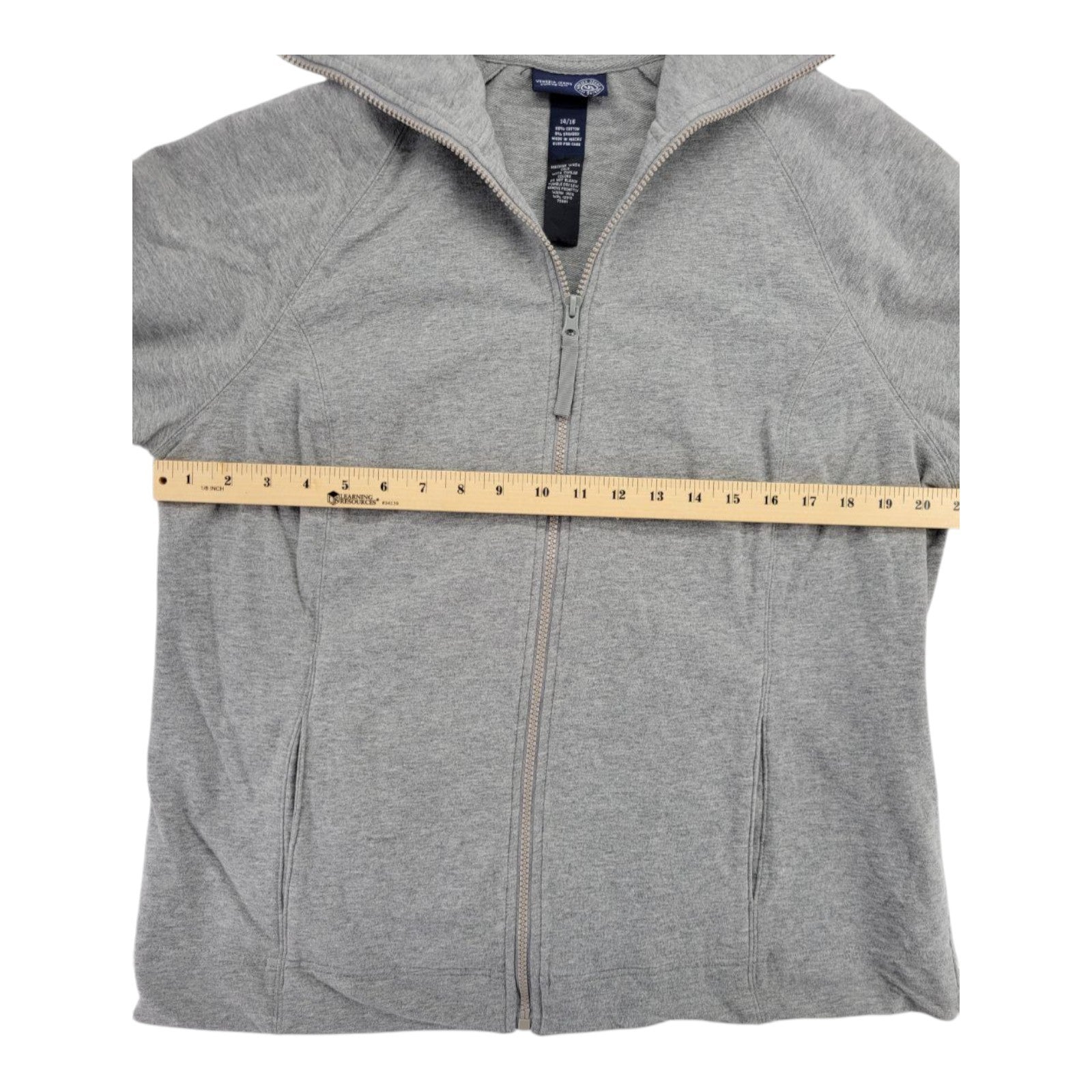 Venezia Jeans Women's Gray Zip Jacket Short Sleeve Cotton Blend Size 14/16