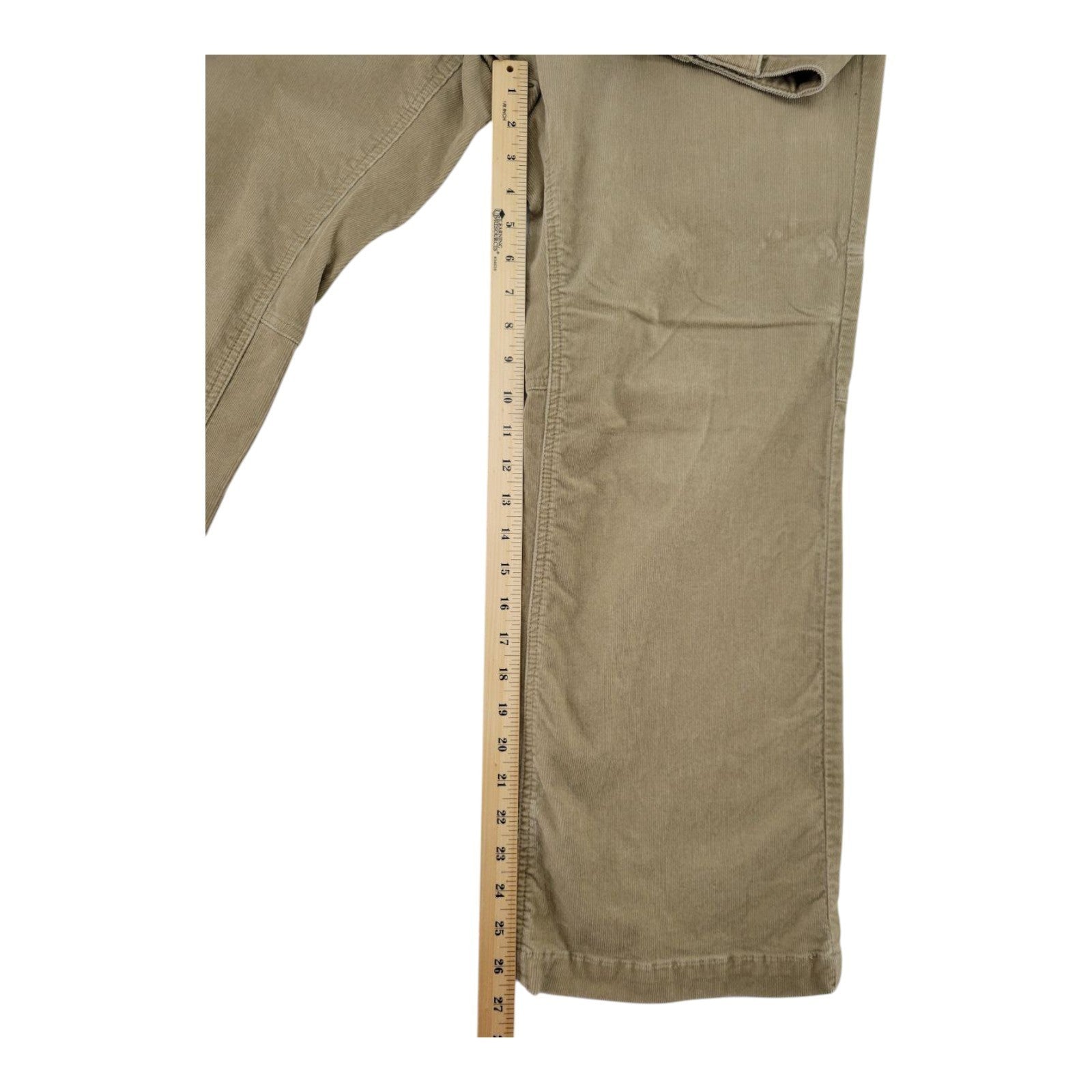Venezia Womens Beige Corduroy Pants Zip Pocket Cotton Spandex Blend Size 20