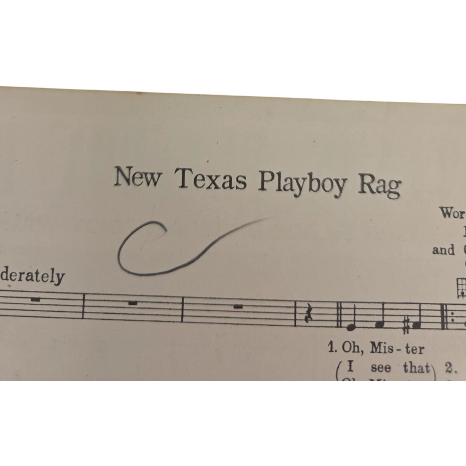 New Texas Playboy Rag 1948 Sheet Music by Bob Wills and Cindy Walker