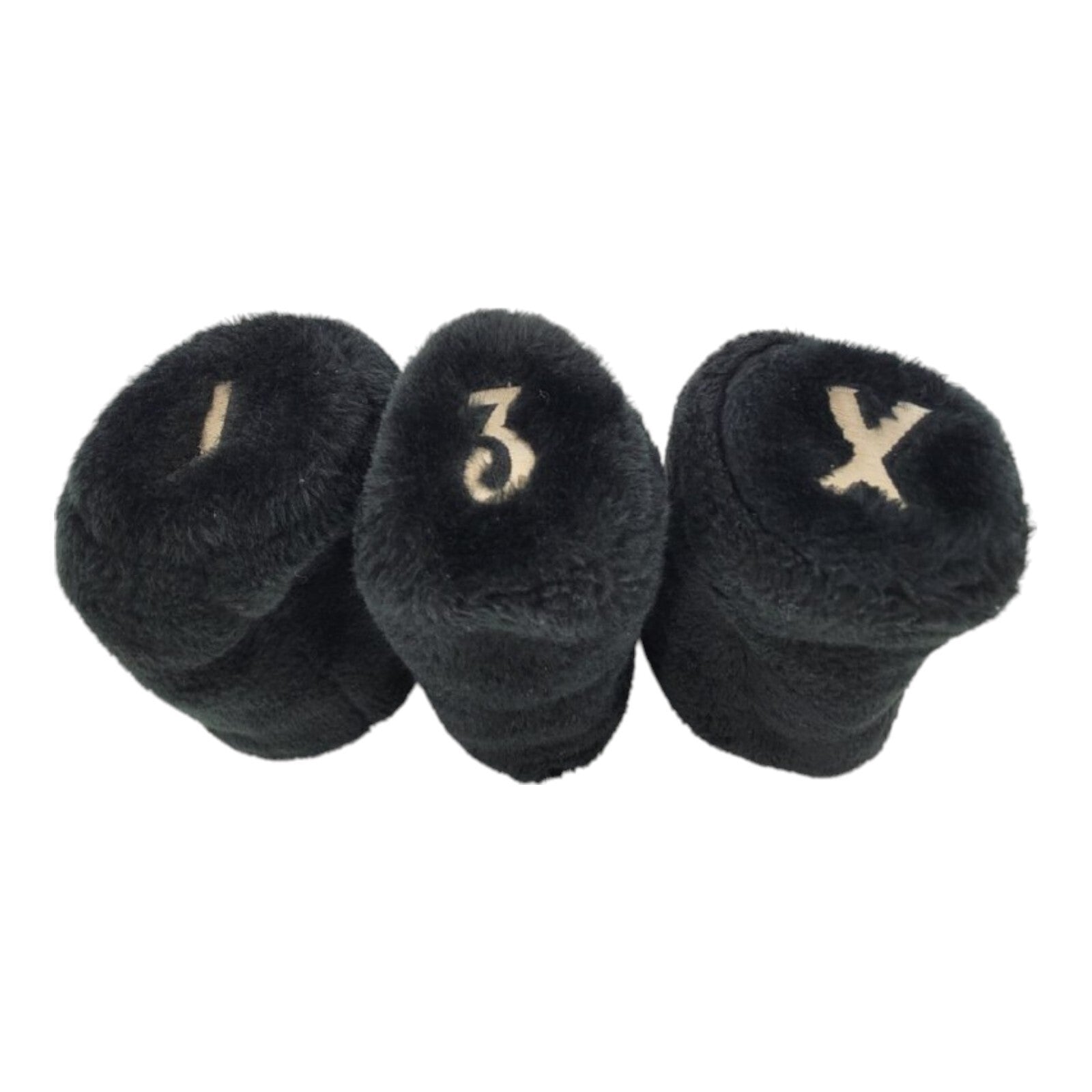 Old School Black Fuzzy Driver 3 Wood X Wood Golf Club Headcover Bundle